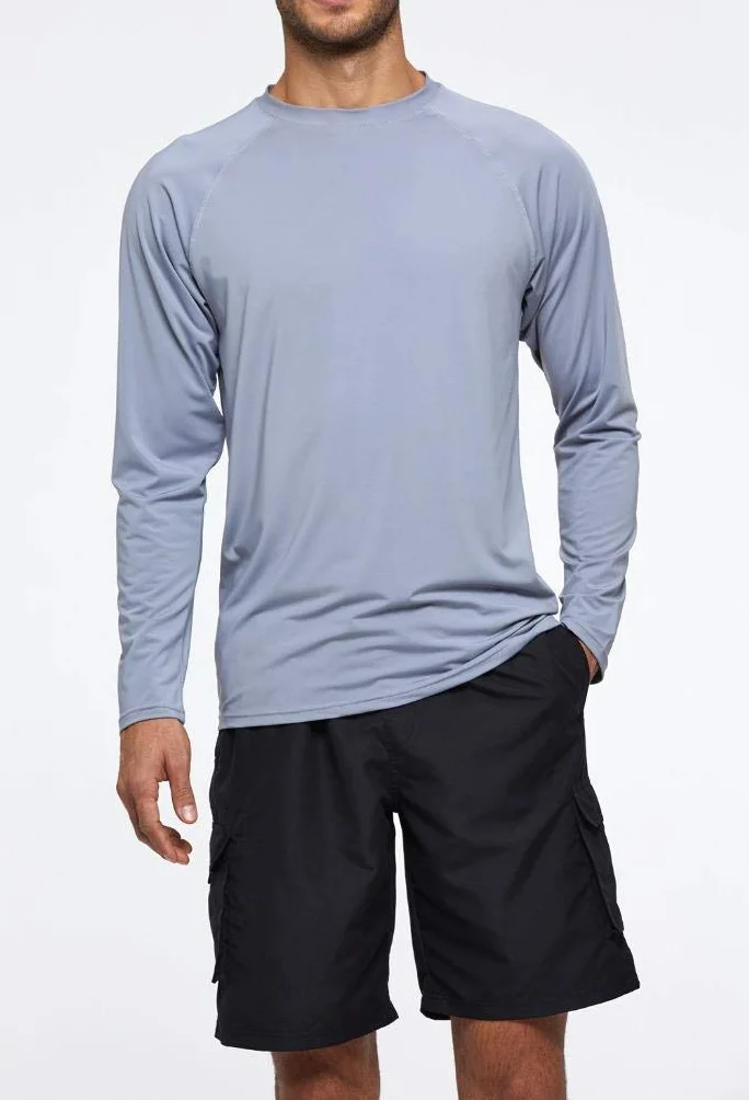 Arcweg Rashguard Mare Surf Uomo Maniche Lunghe Protezione Solare UV UPF 50+ Asciugatura Veloce Maglia Anti UV Pescs Stile Sciolto Elastica Maglietta Piscina
