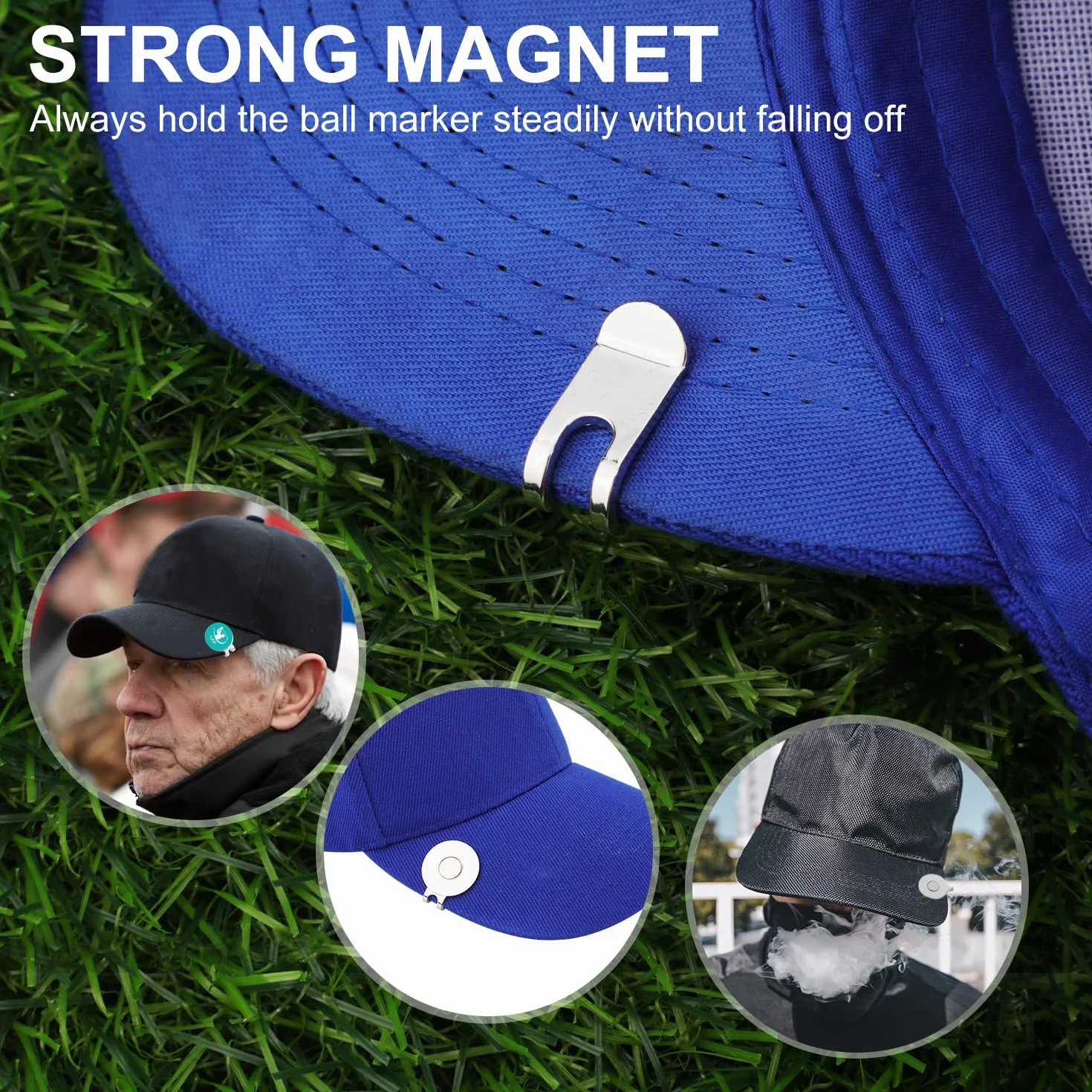 PEUTIER 6 Pezzi Clip per Cappelli Segna Pallina da Golf Magnetica Supporto Accessori da Golf