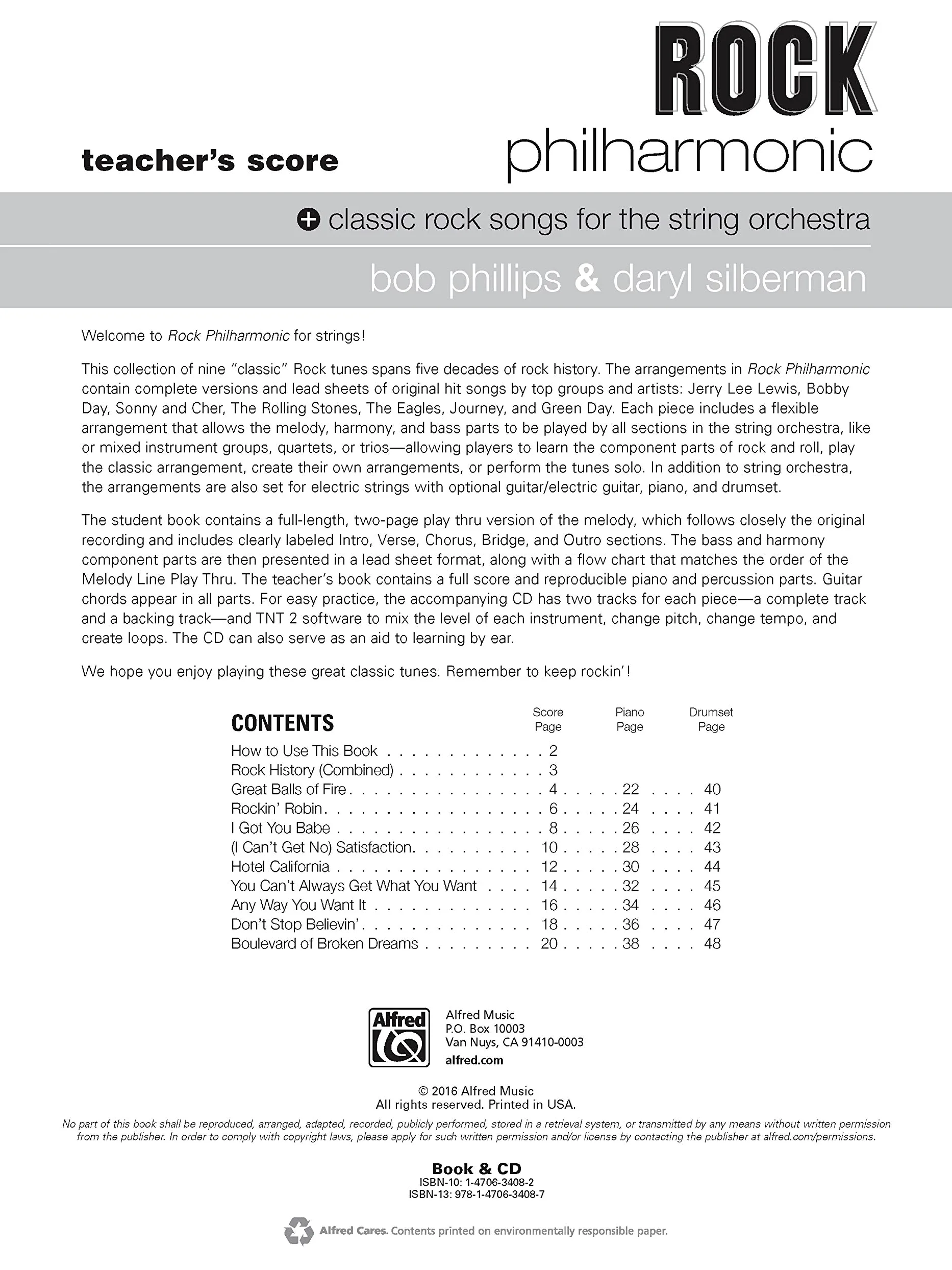 Rock Philharmonic: Teacher's Score: Classic Rock for the String Orchestra, with CD