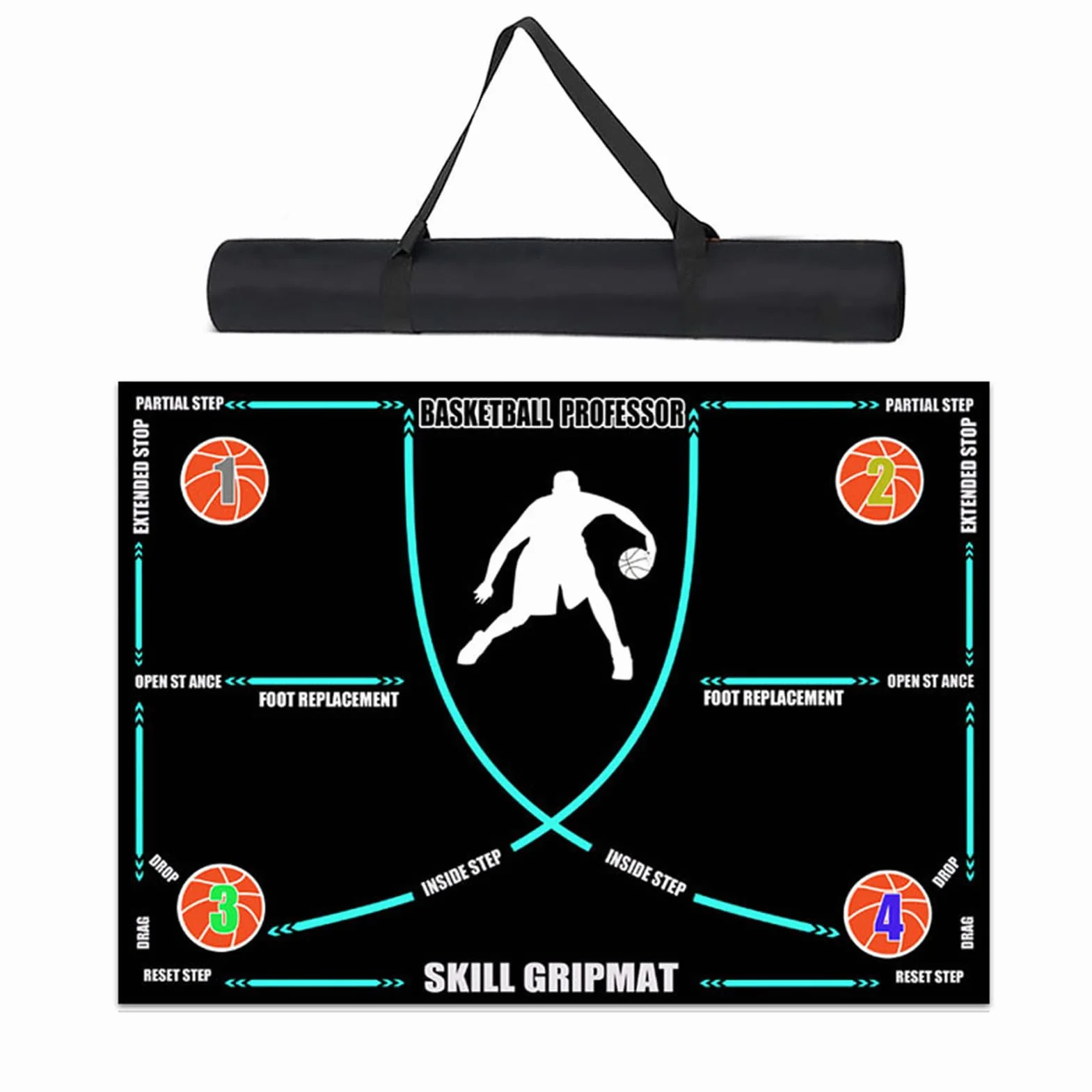 Tappetino da Allenamento per Pallacanestro 120x86cm Antiscivolo Silenzioso Portatile
