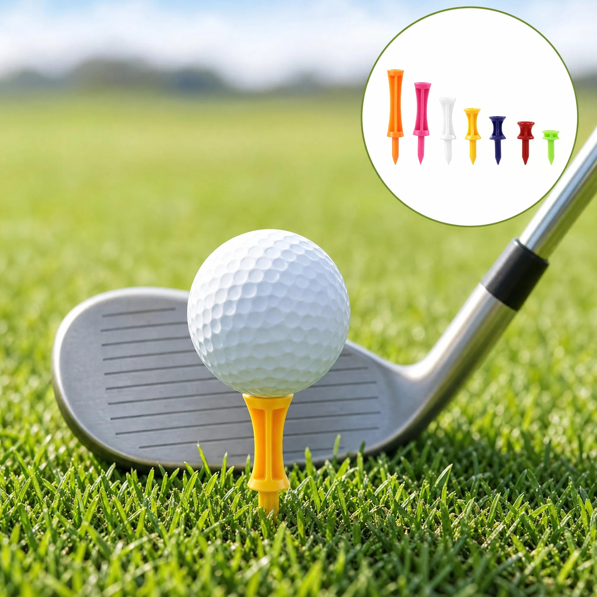 SZXMDKH Tee da golf in plastica, 70 pezzi di dimensioni miste, tee da golf resistenti per l'inverno, piccoli tee da castello in diversi colori (5 mm, 32 mm, 39 mm, 45 mm, 51 mm, 59 mm, 70 mm)