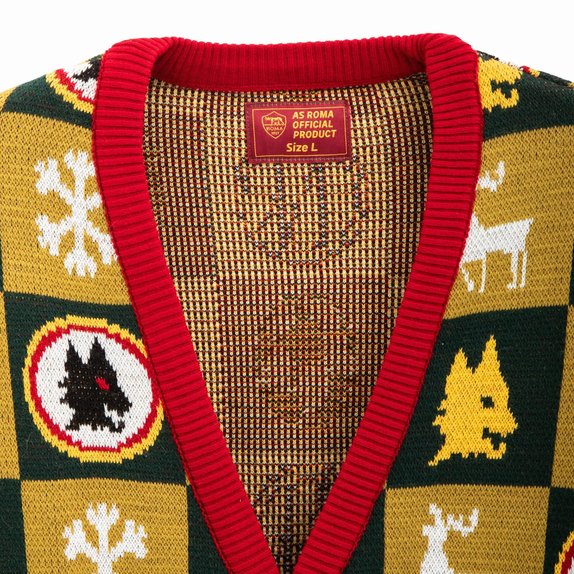 AS Roma As Roma Christmas Cardigan Maglione Cardigan Unisex - Adulto (Pacco da 1)