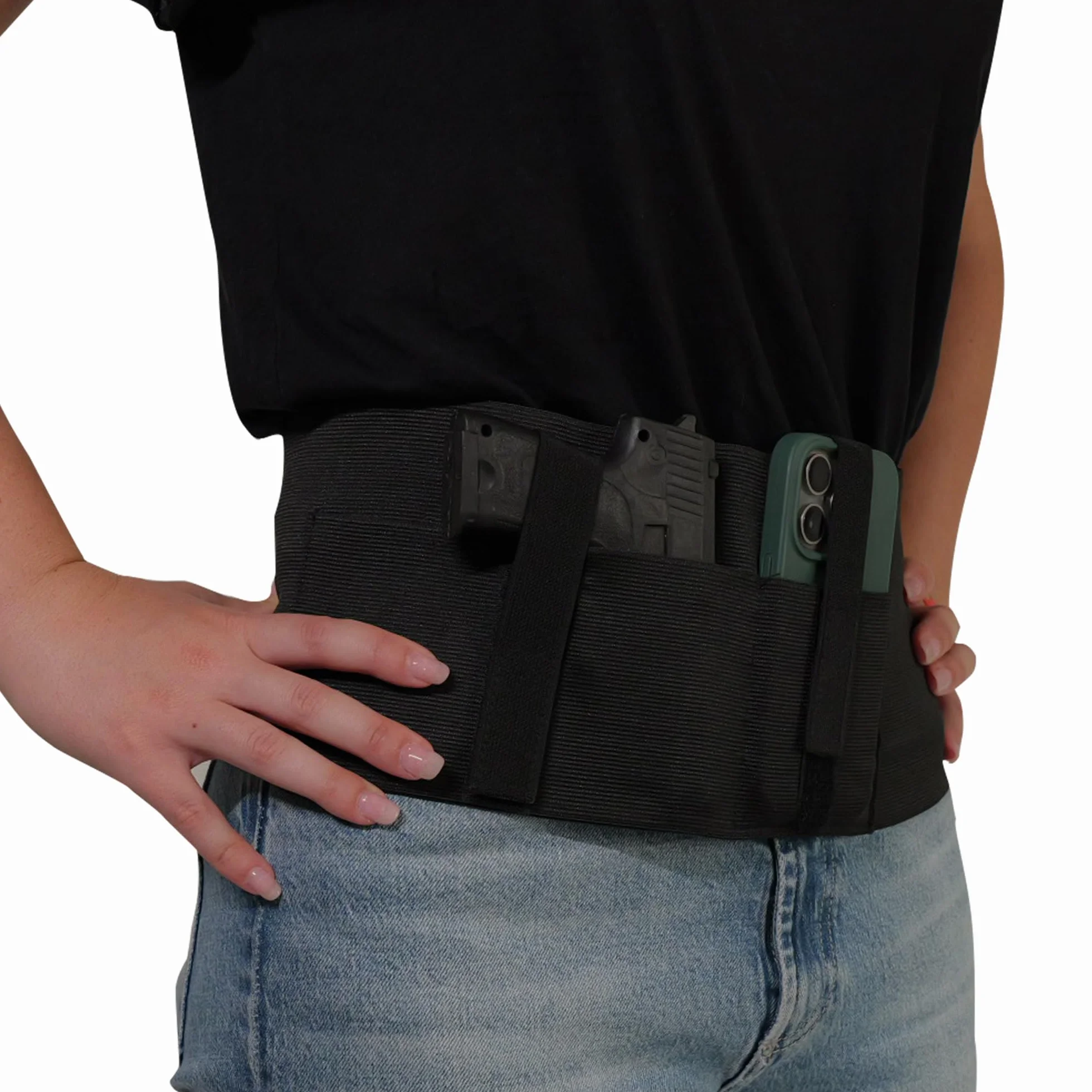 Fondina Pistola Nascosta Elastica Universale Cintura Tattica Antiscippo Multiuso