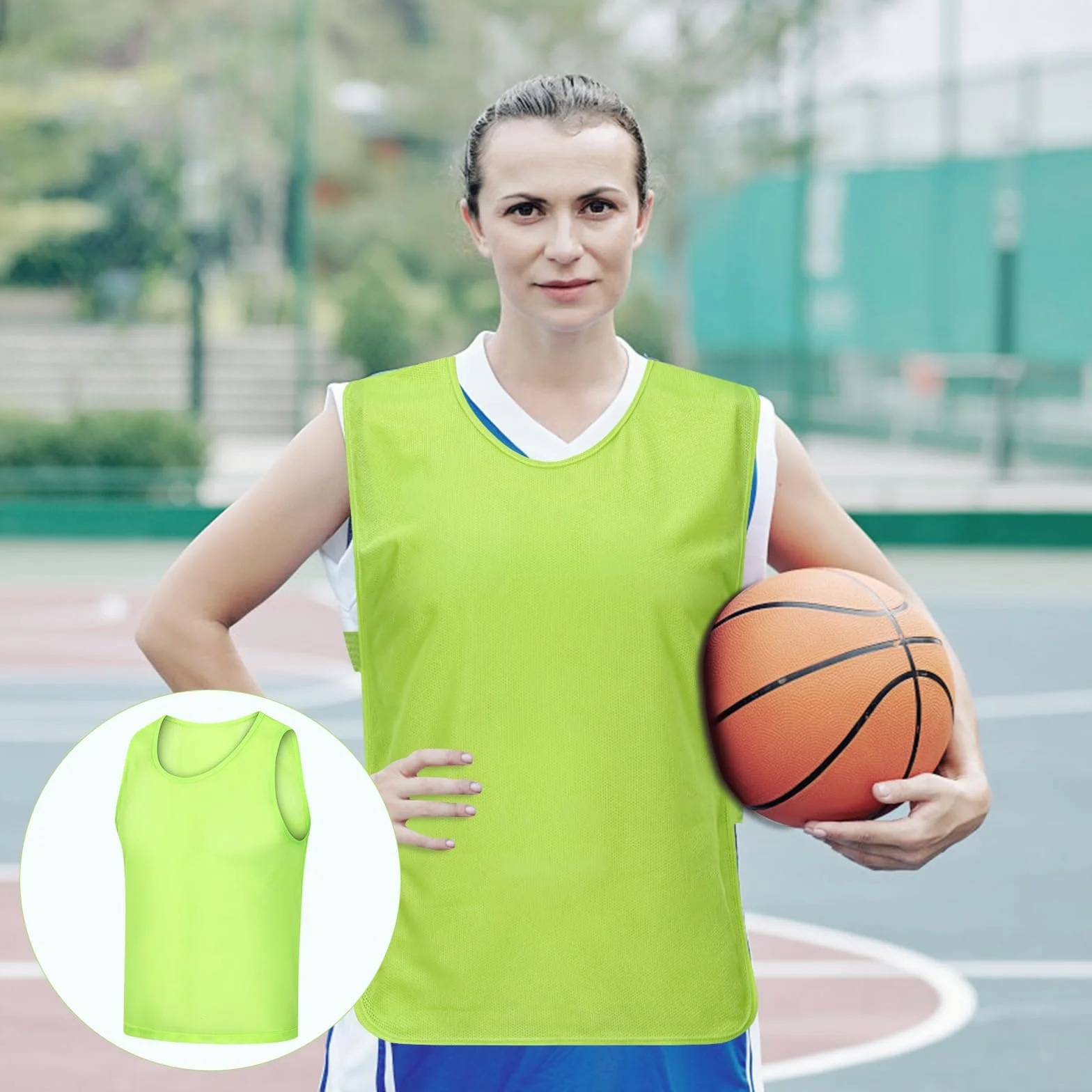 Casacche da Calcio Pettorine Adulti 6 Pezzi, Gilet Allenamento Squadre Nylon Mesh