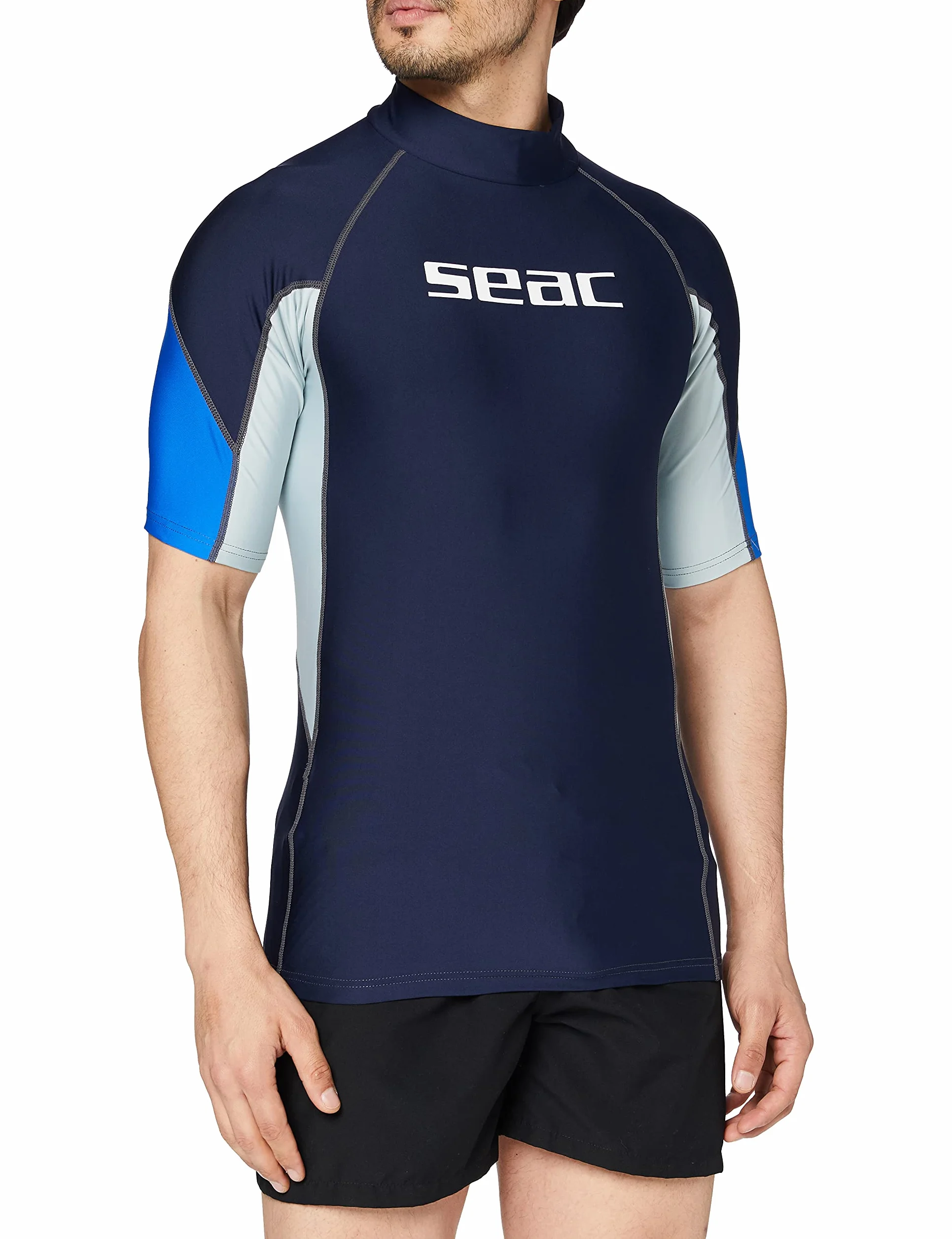 Seac RAA Short Evo Man, Maglia Protettiva Rash Guard per Snorkeling e Nuoto Anti UV