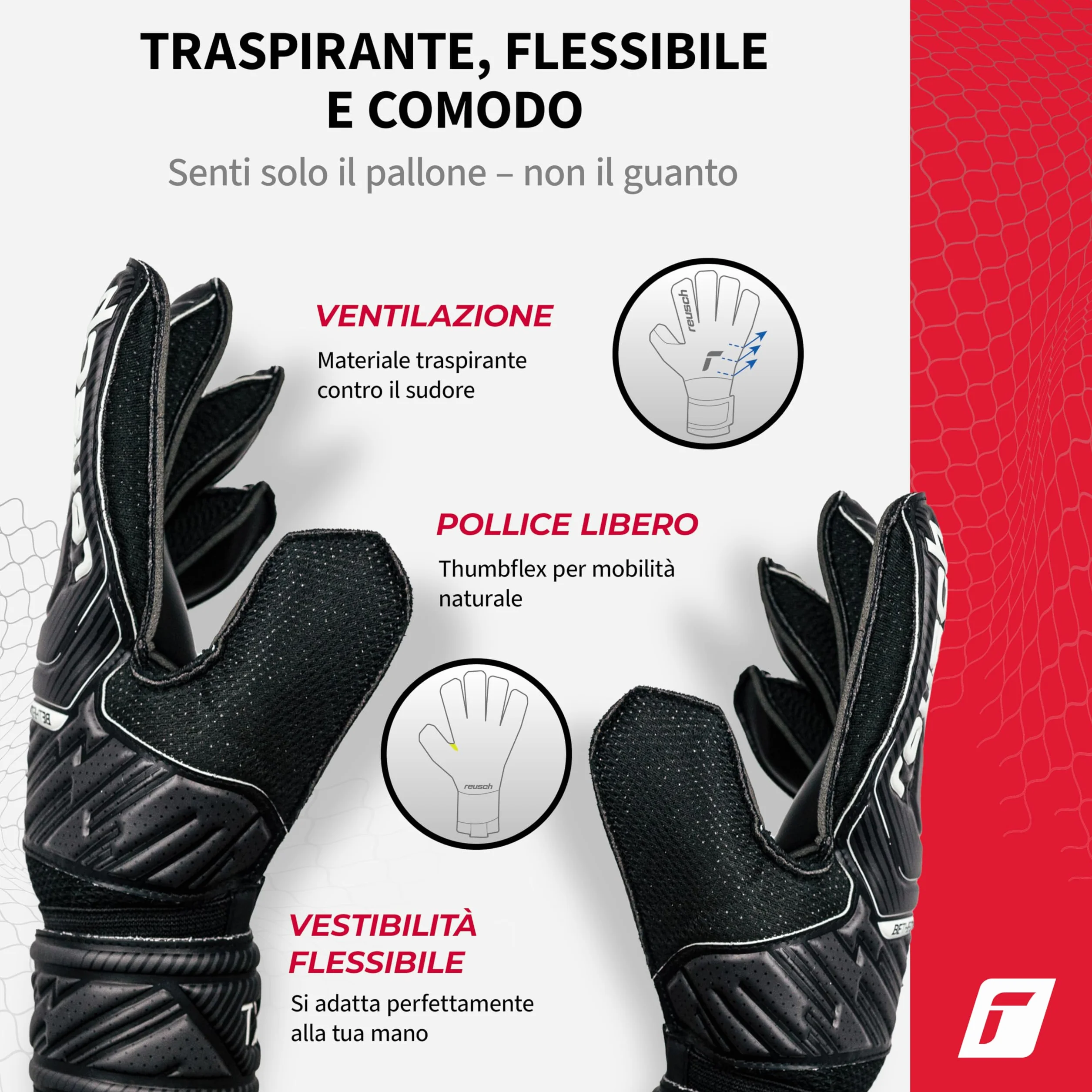 Reusch Attrakt Solid Guanti da Portiere Lattice Sintetico Full Strap Elastic Cuff