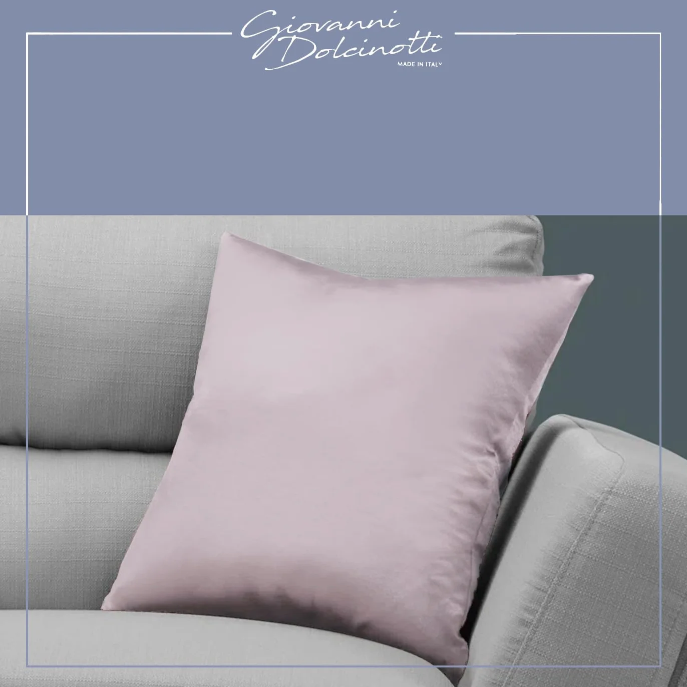 Giovanni Dolcinotti Copricuscini Decorativi 50x50 Set 2 Federe Cuscini Divano 100% Cotone Grigio Perla Modello Atlanta