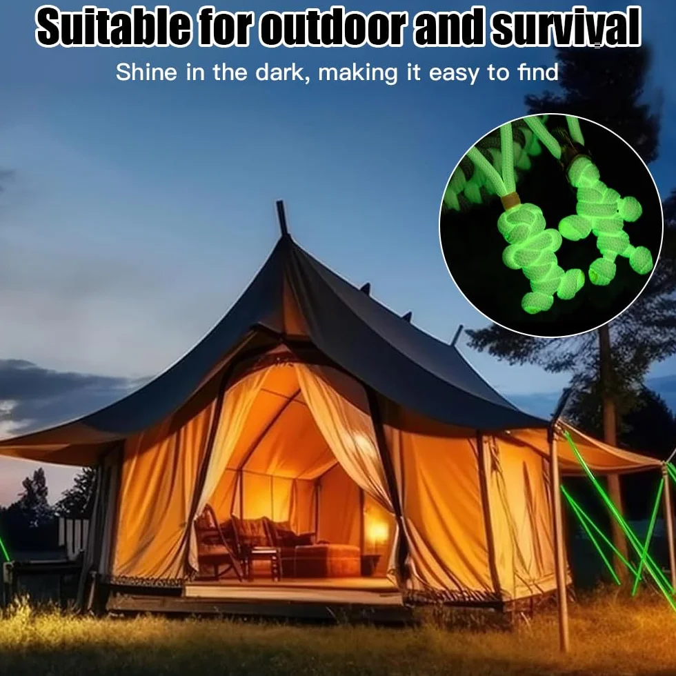 Paracord 550 Fluorescente 4mm 250kg Corda Multiuso Sopravvivenza per Campeggio