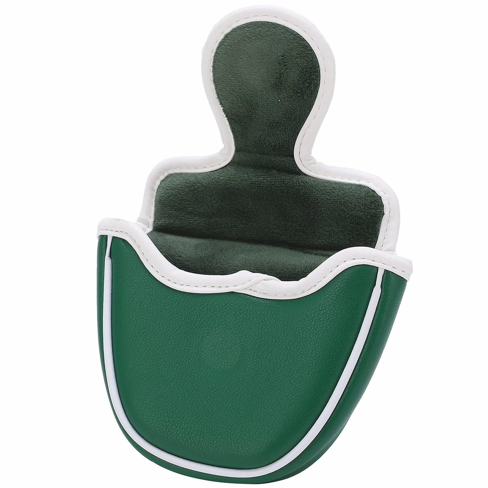 Copriputter da golf putter cover Copriputter a Semicerchio Copricapo per Putter per Mazzuolo Copriprotezione per Stecca Ricamato Verde Copricapo per Putter Copri teste per mazza da golf