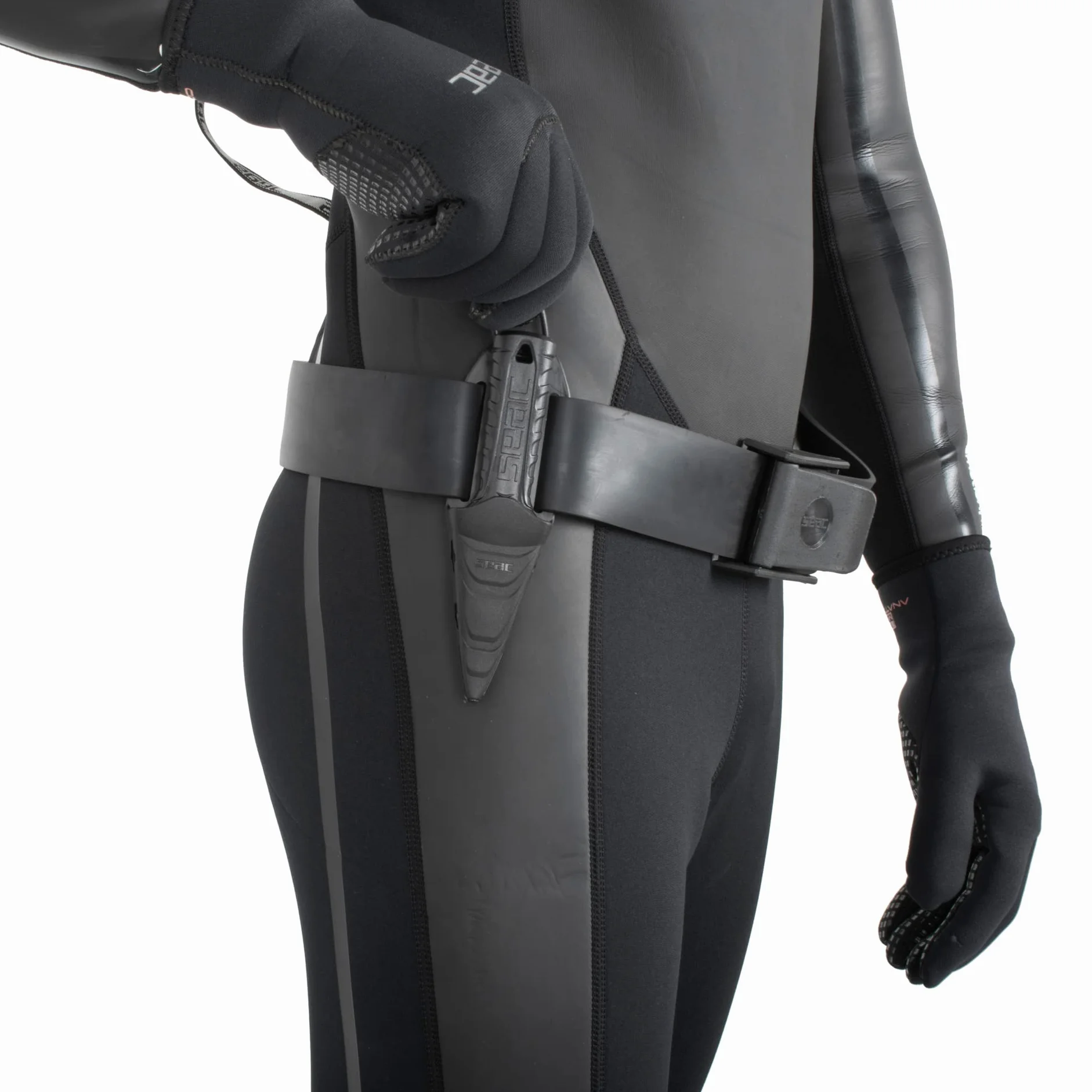 SEAC Samurai Coltello Sub per Pesca in Apnea e Immersione Subacquea, Pugnale Subacqueo con Fascia in Velcro Unisex Adulto