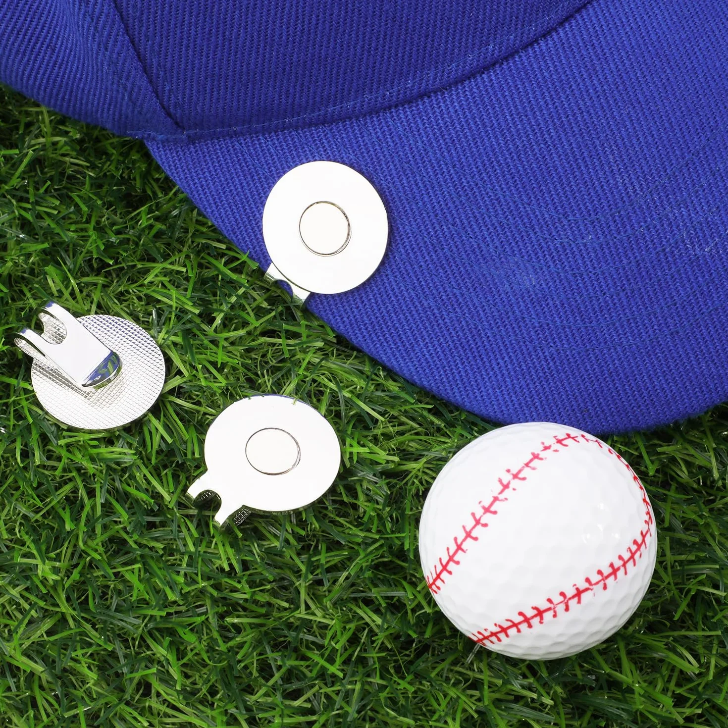 PEUTIER 6 Pezzi Clip per Cappelli Segna Pallina da Golf Magnetica Supporto Accessori da Golf