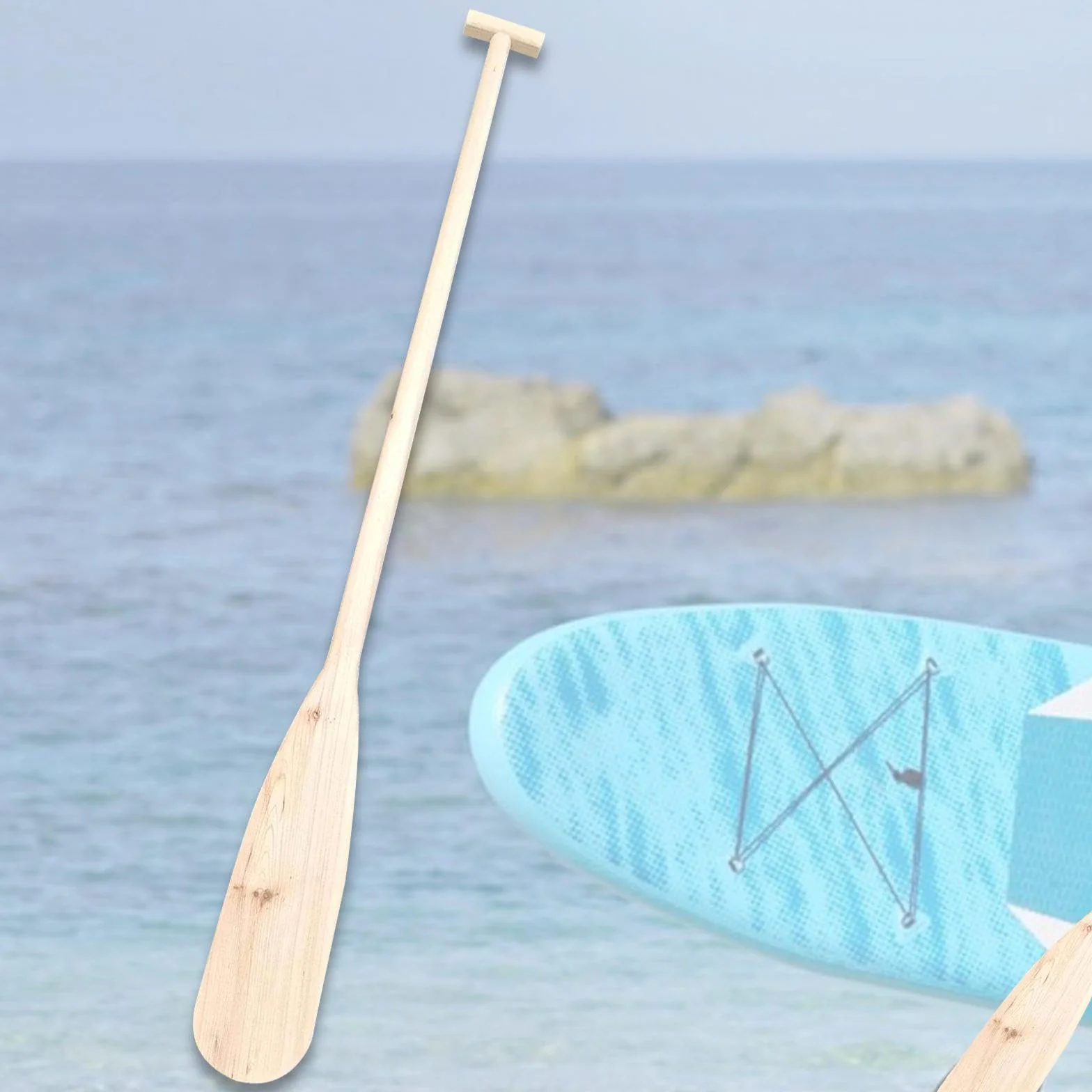 Pagaia in Legno per Canoa, Barca Drago, Leggera, Portatile, Robusta