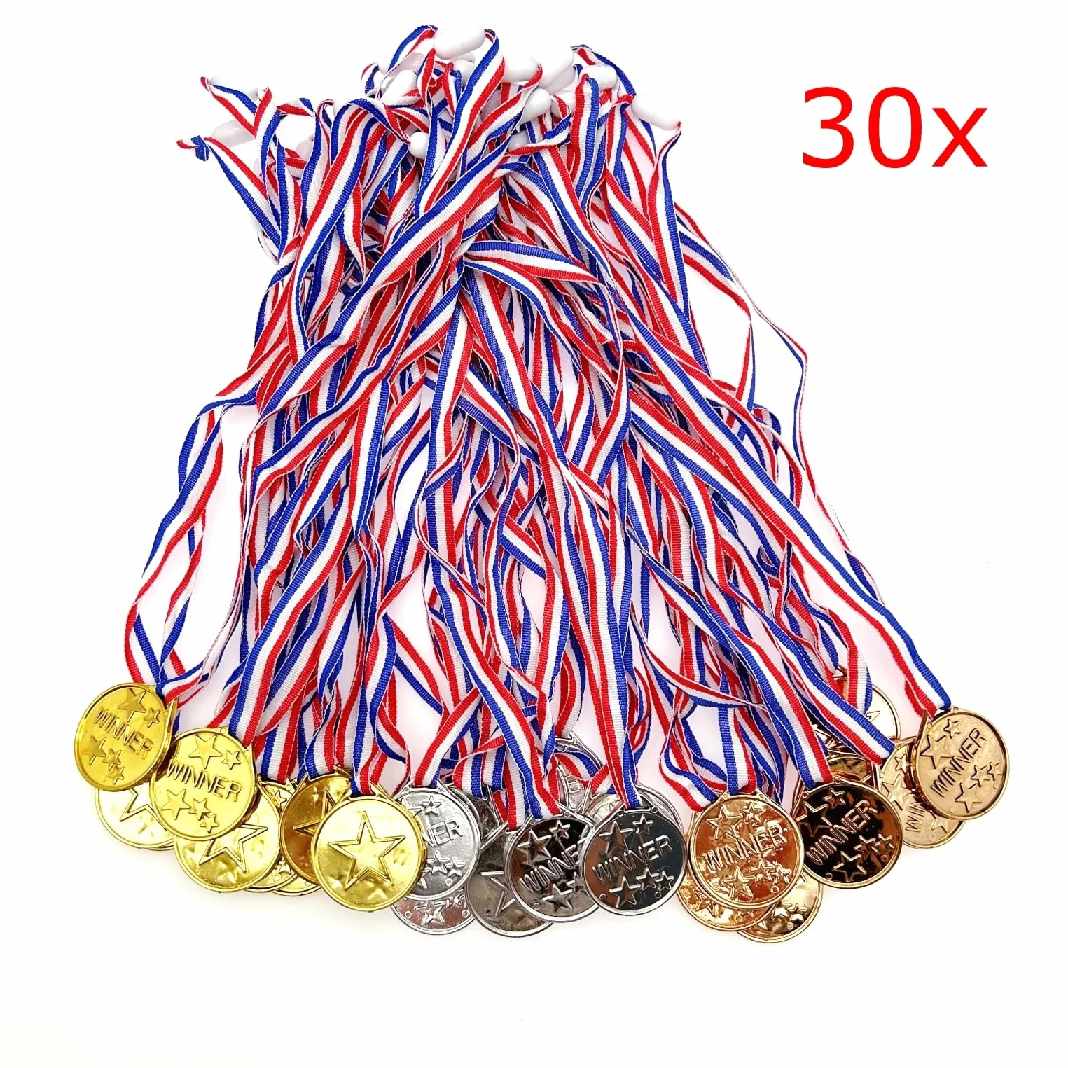 Medaglie Oro Argento Bronzo con Nastri per Bambini Sport Compleanno