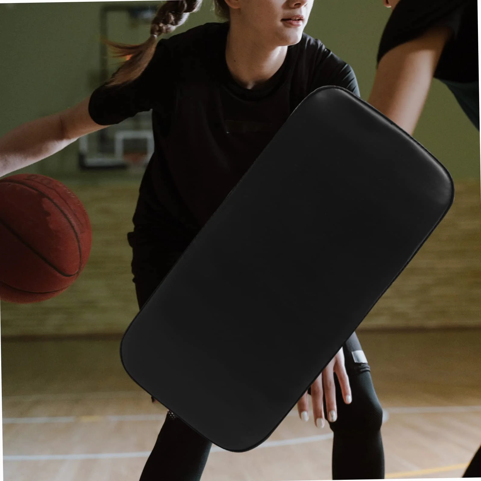 UPKOCH Tappetino di Blocco per Basket in PVC e Pelle Sintetica Imbottitura in Cotone, Attrezzo per Allenamento Agilità Stabilità, Nero