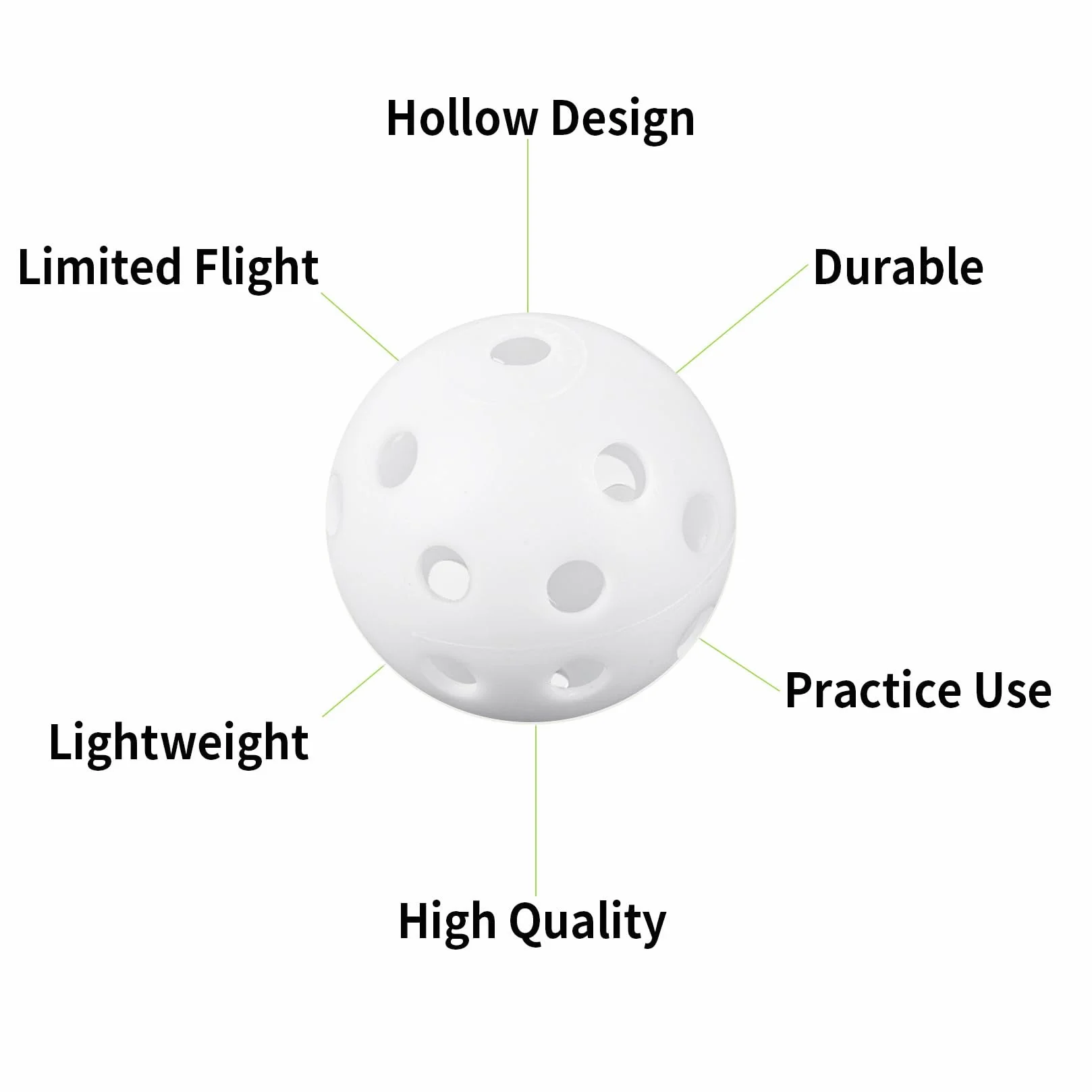 Palline da Golf per Pratica 28 Pezzi, Vuote in Plastica 40 mm per Flusso Aria