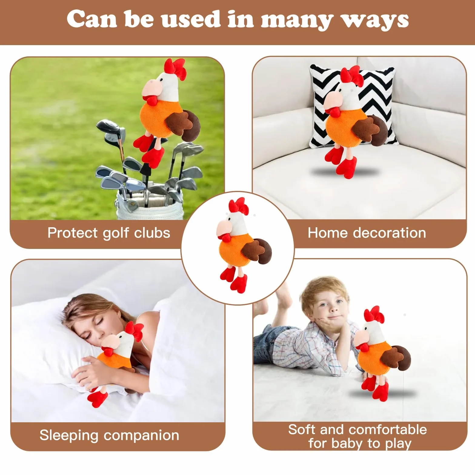 Copritesta per mazze da golf in legno per conducente/fairway/ibrido/(1.F.H) - Copritesta per mazze da golf in legno morbido, antipolvere, portatile, divertente regalo per donne, uomini