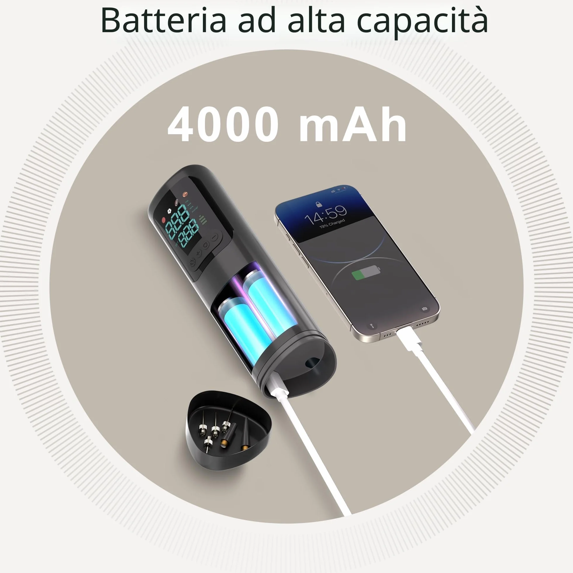 Pompa a sfera elettrica portatile con indicatore digitale per palloni sportivi