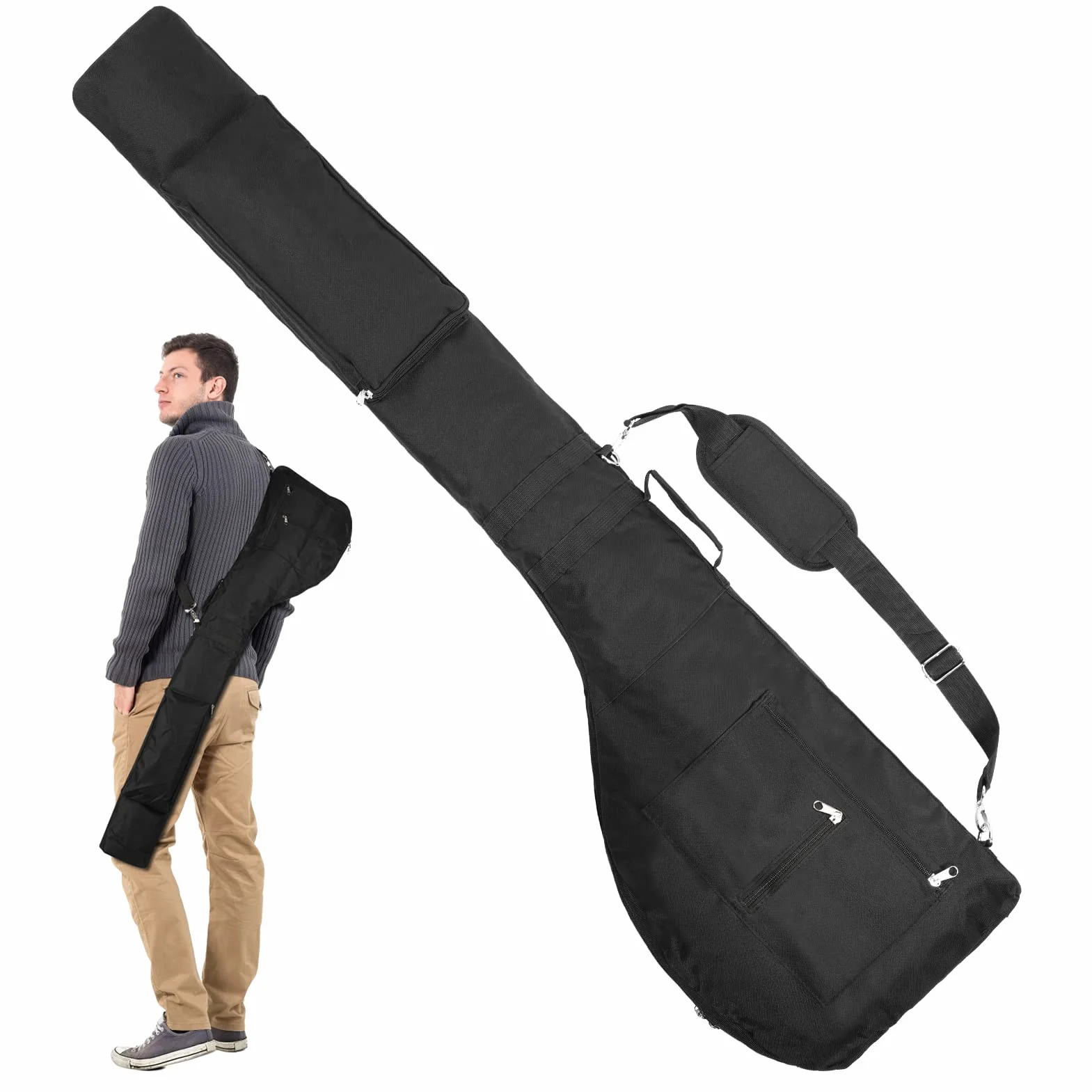 Sacca da Golf Sunday da 49" Pieghevole per 9 Mazze - Borsa da Viaggio Impermeabile con Cerniera Leggera per Campo Pratica