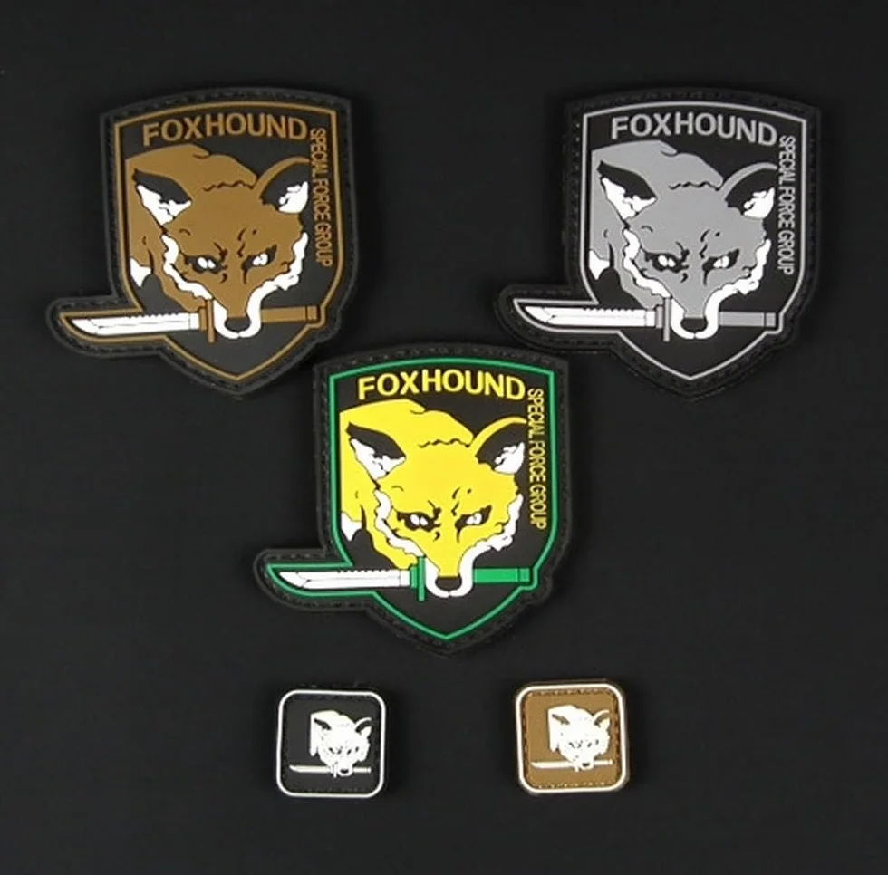 Distintivo in PVC Metal Gear Solid XOF, toppa in Chiusura A Strappo