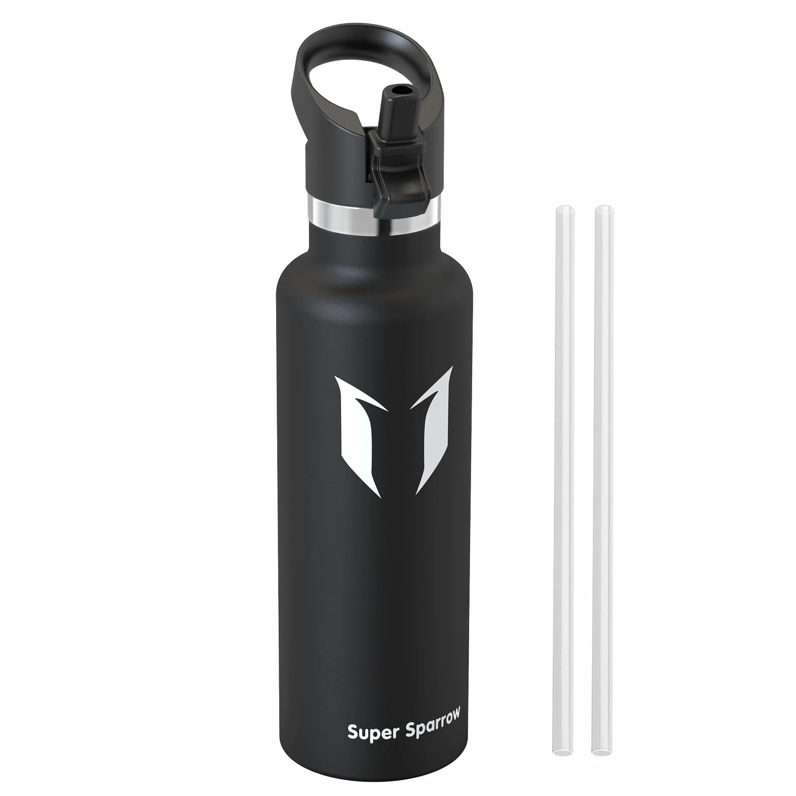 Super Sparrow Coperchio con Cannuccia Standard 350ml/500ml/750ml/1L Nero