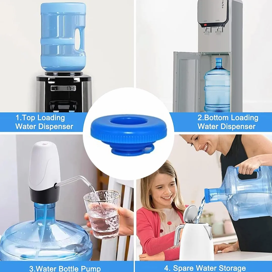 Tappi di Ricambio per Bottiglia d'Acqua in Silicone, Anti-fuoriuscita, 5 Galloni, Blu