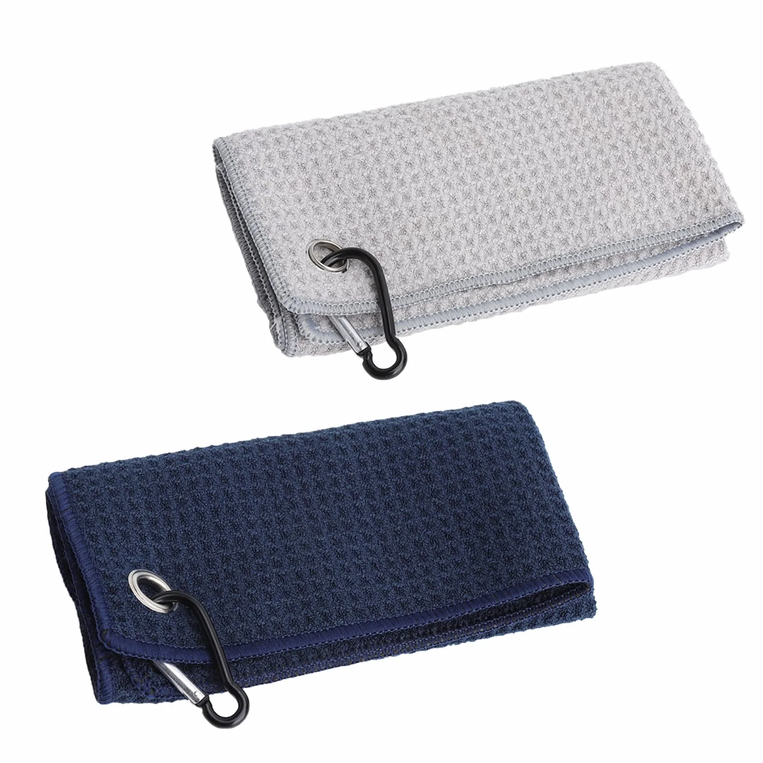 2 pezzi asciugamano golf microfibra 30x30 cm accessori golf uomo con moschettone e occhiello metallico, assorbente e compatto, ideale come regalo golf per sportivi e golfisti amatori o professionisti