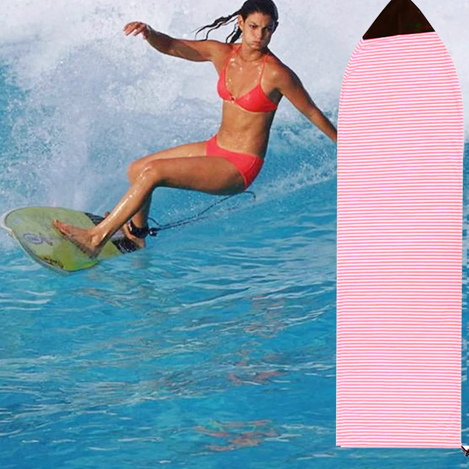 Surfboard Sock Cover per tavola da surf, asciugatura rapida, coulisse, protezione naso imbottita