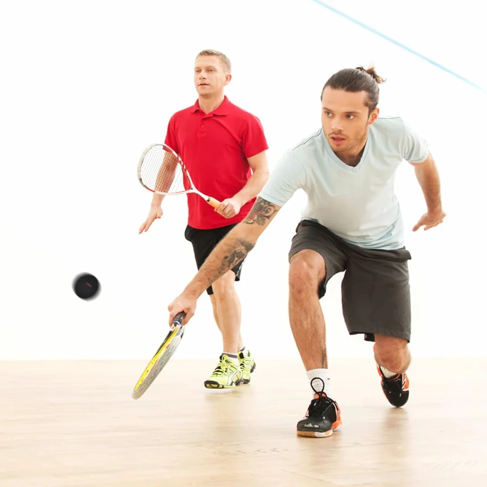 Palline da Squash 4 Pezzi Miste Punto Rosso Blu Giallo Doppio Giallo Gomma Allenamento