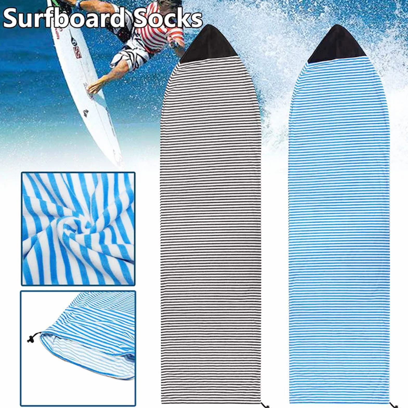 Custodia per tavola da surf ad asciugatura rapida elasticizzata con protezione naso imbottita