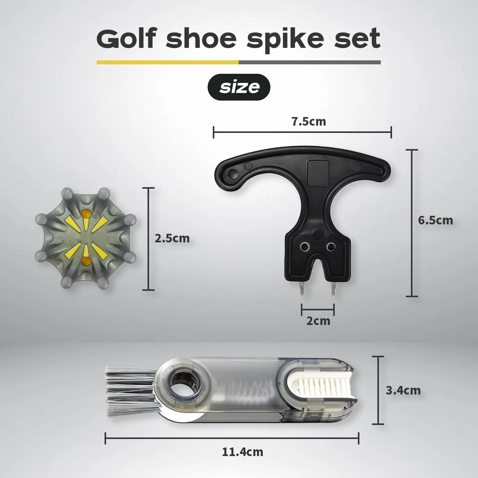 Set di 12 punte da golf di ricambio per scarpe con spazzola di pulizia