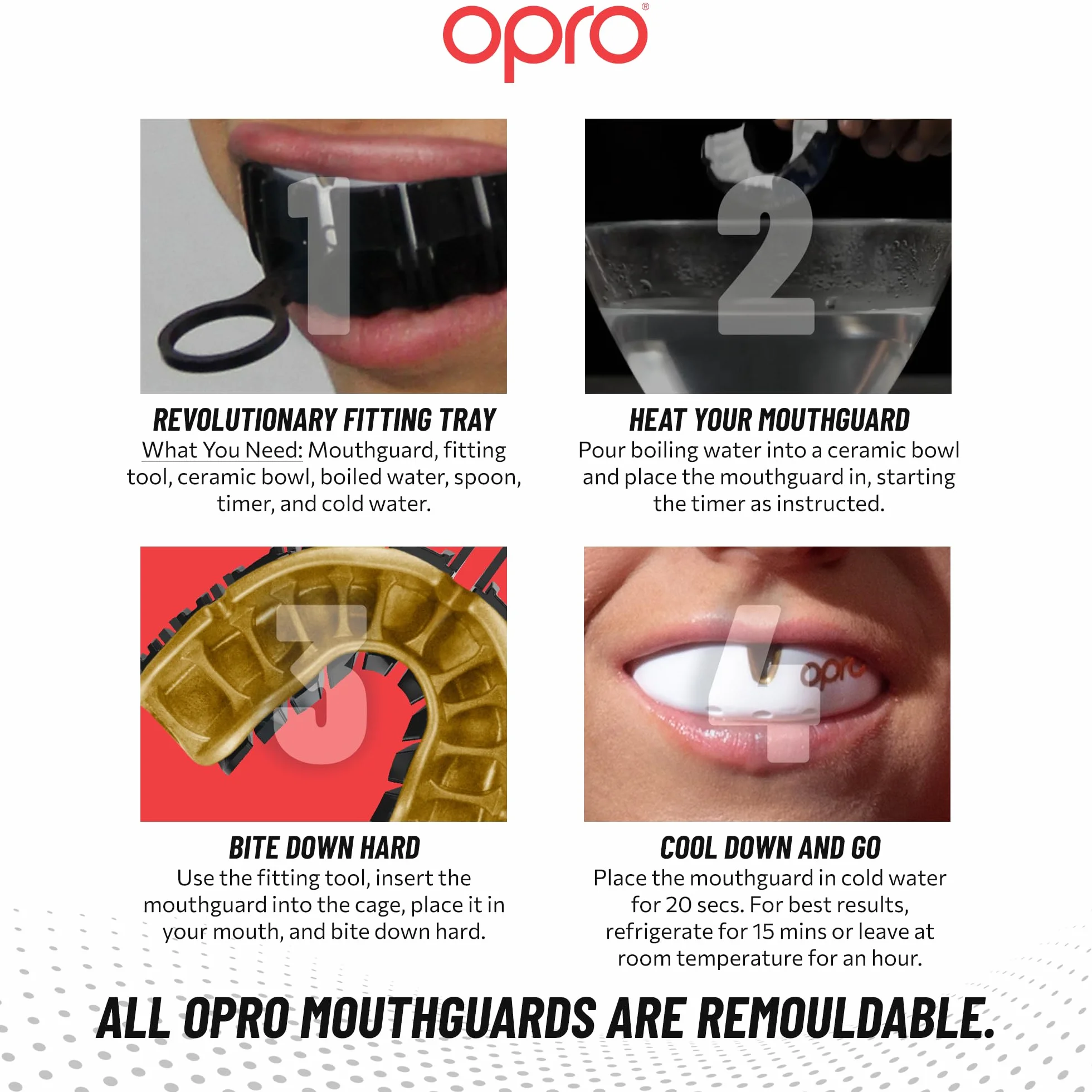 OPRO Paradenti Livello Oro - Protezione Dentale per Boxe, MMA, Rugby, Hockey - Aderenza Ottimale