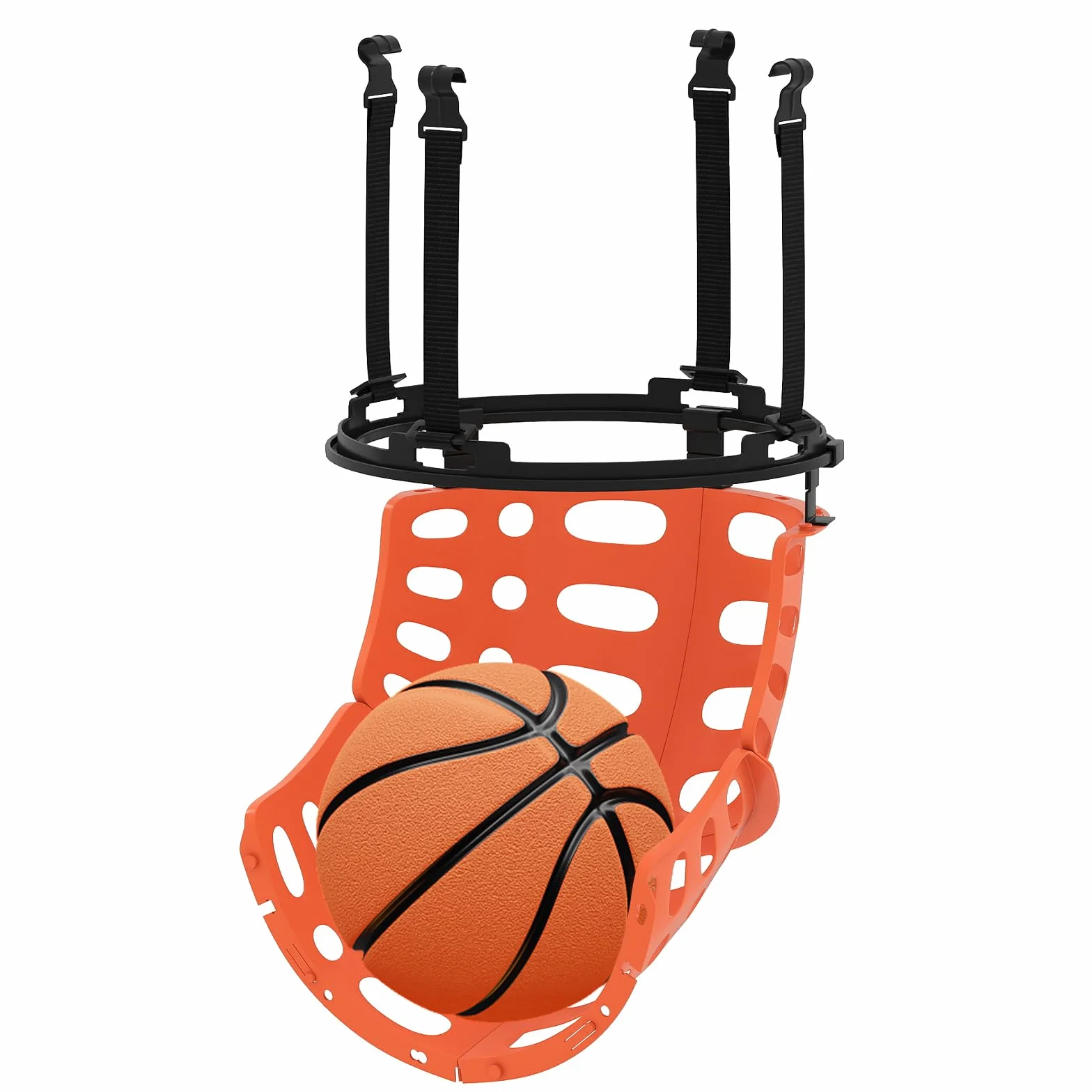 COSTWAY Sistema di Ritorno Palla Basket Rotante a 360° con 4 Ganci Smontabili, Sistema di Ritorno Pallacanestro con Struttura Robusta, Allenamento Tiro Basket per Adulti, Giovani e Bambini