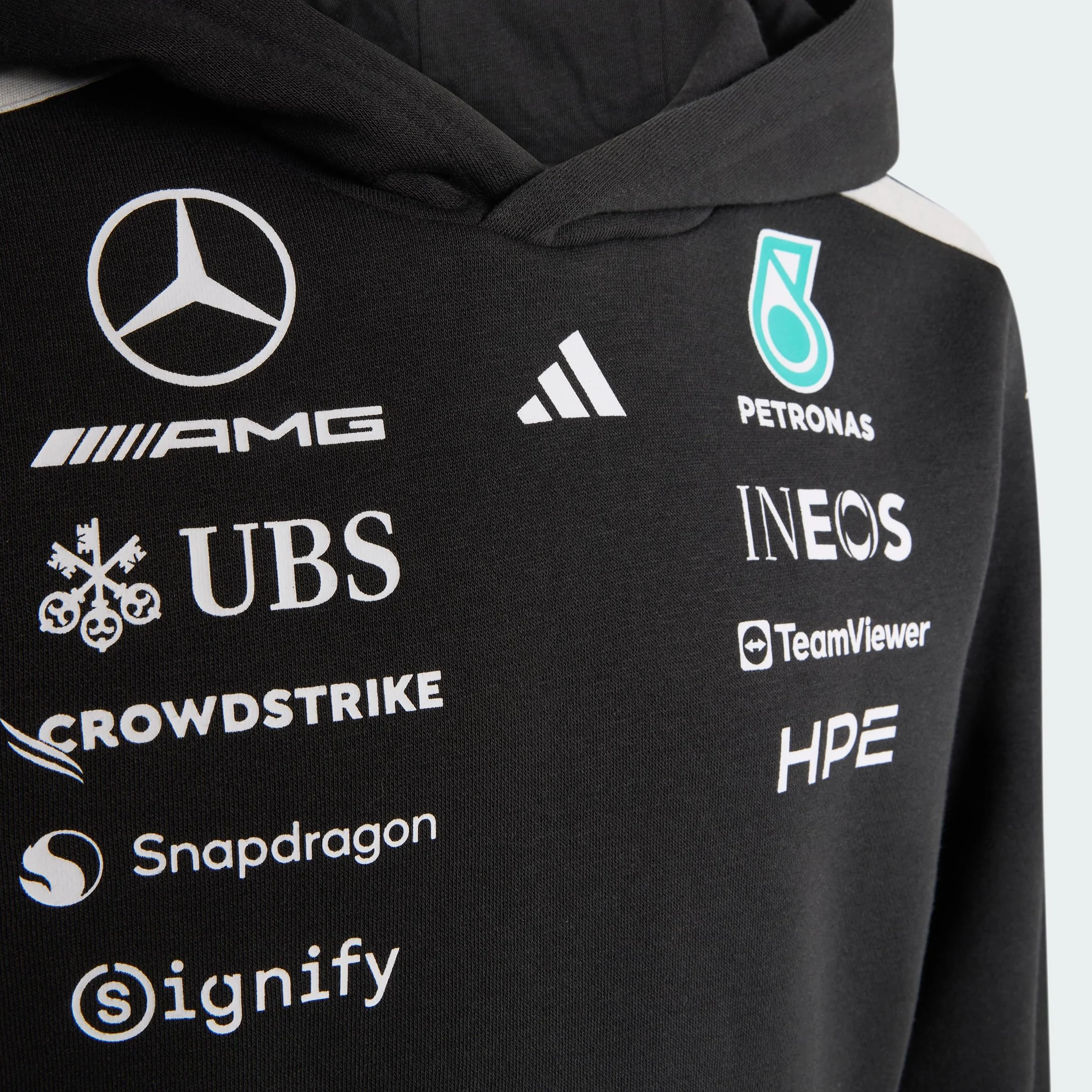Adidas Felpa con Cappuccio Mercedes-amg Petronas Formula 1 Team Driver Maglia di Tuta Unisex - Bambini e Ragazzi (Pacco da 1)