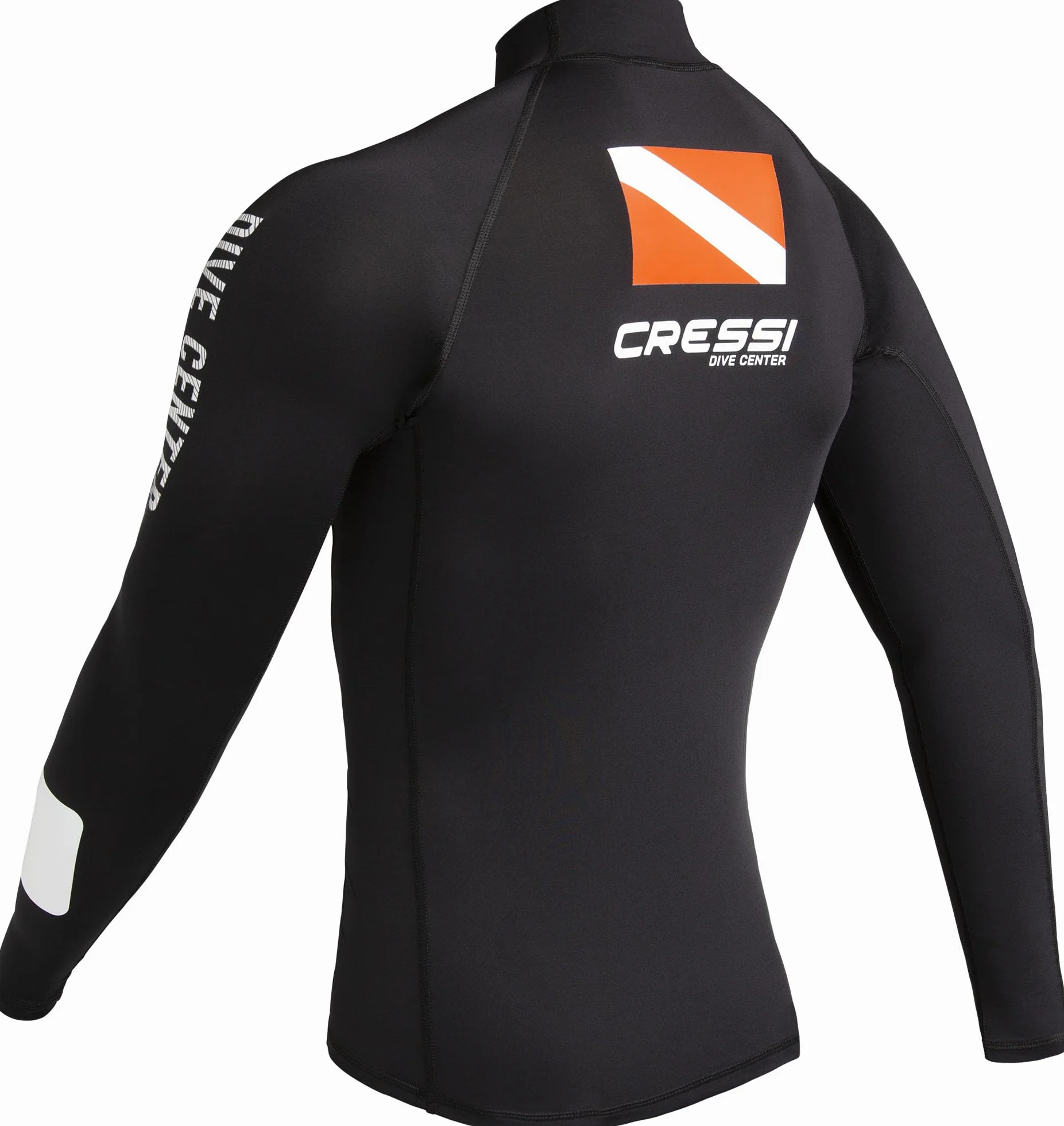 Cressi Rash Guard Man Black Dive Center - Maglia Protettiva Uomo Maniche Corte o Lunghe in Speciale Tessuto Elastico, Protezione Solare UV (UPF) 50+