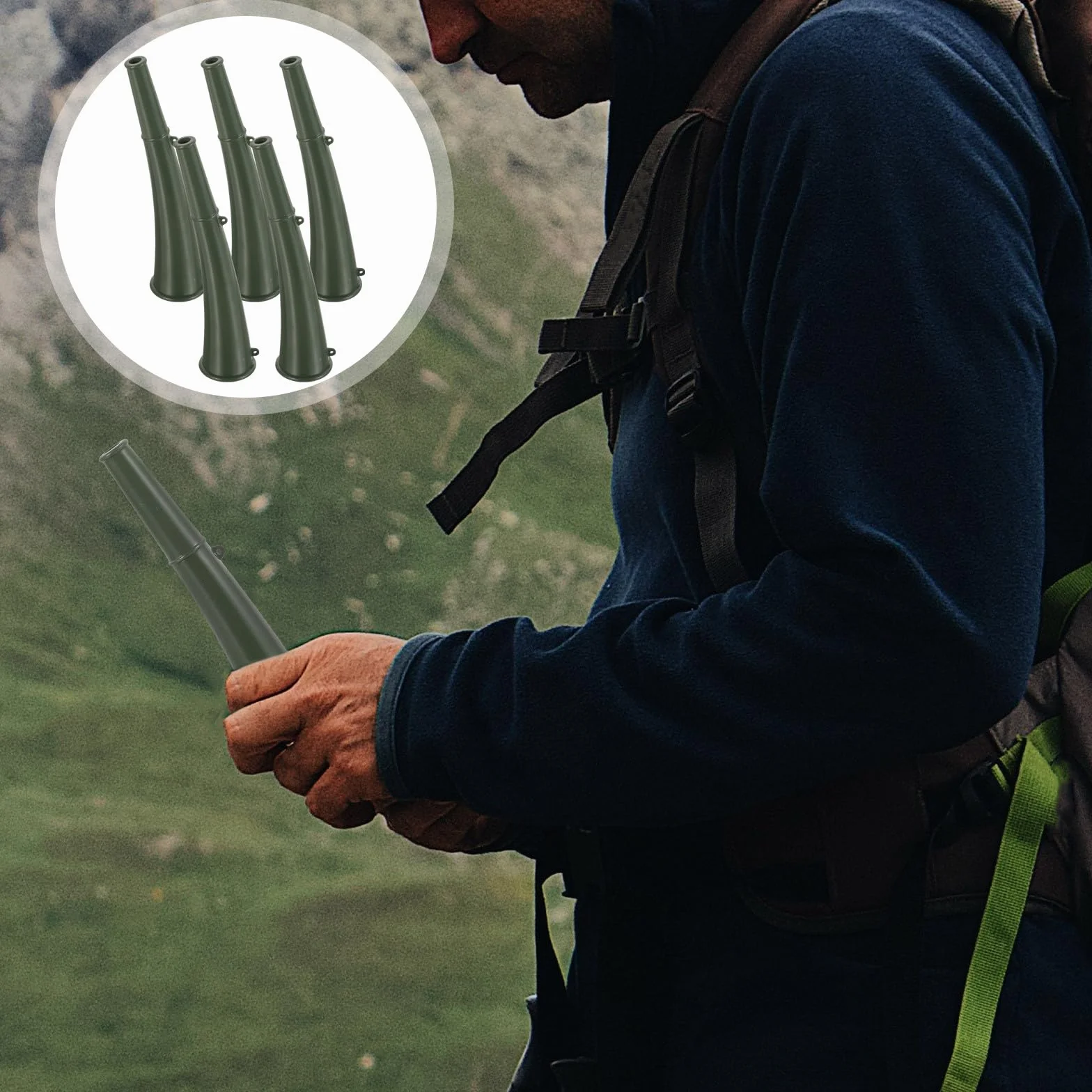 Hemobllo 5 Pezzi Corno di Plastica Verde per Addestramento e Party, Resistente e Portatile per Attività Outdoor e Cerimonie, Corno da Allenamento Multiuso