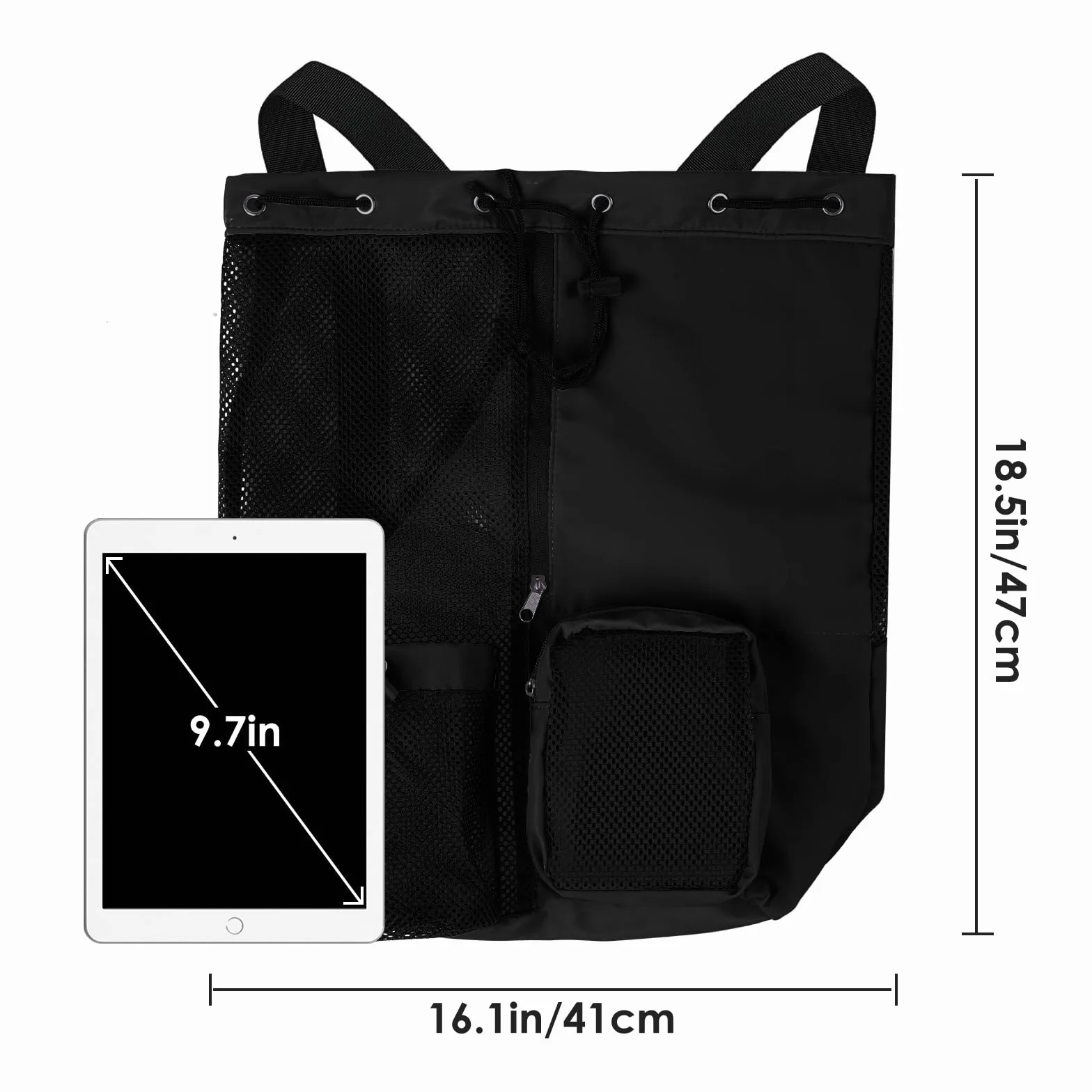 Zaino con Coulisse in Rete Borsa da Nuoto Separazione Asciutto Umido Tasca Umido Spiaggia Palestra Allenamento