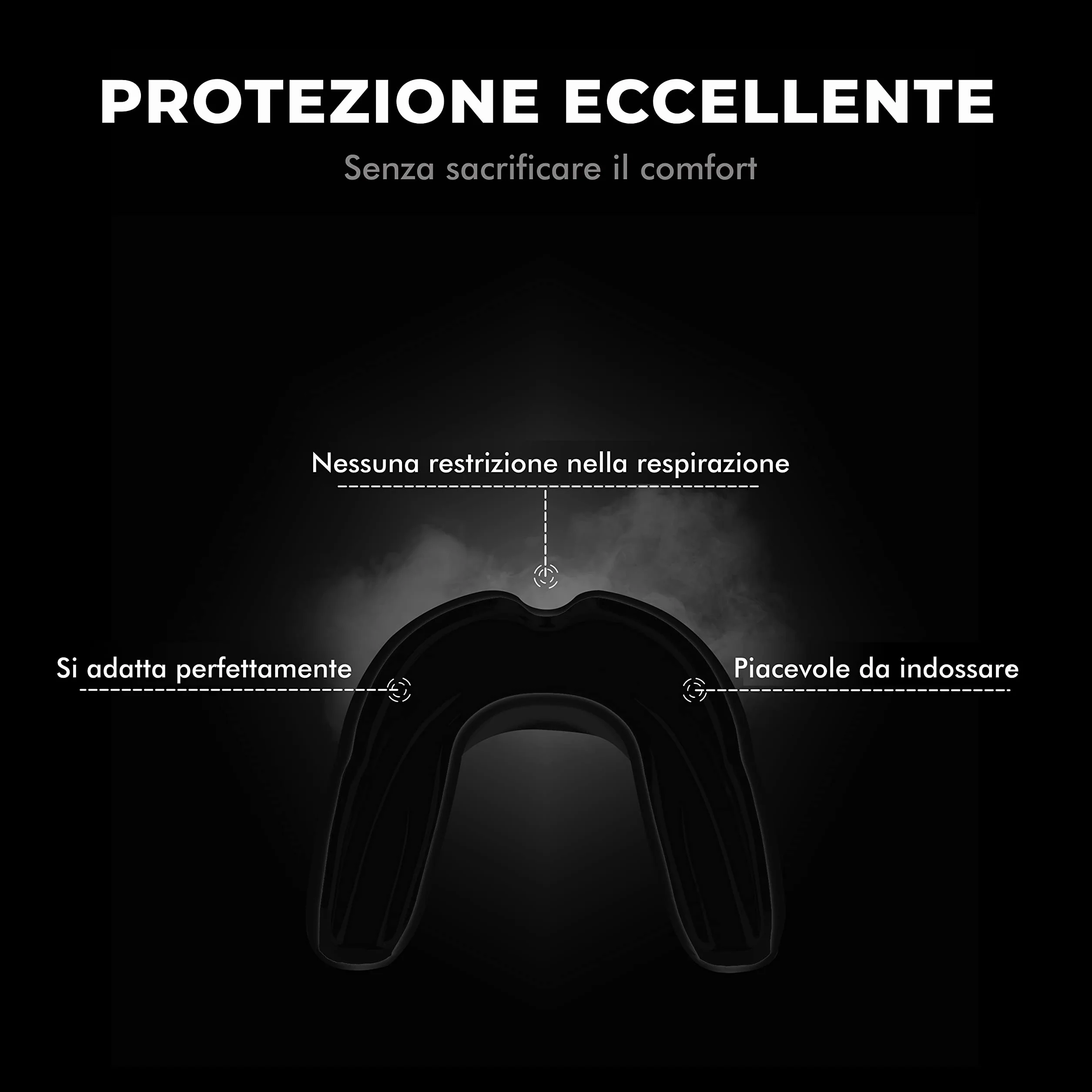 FIGHTR® paradenti sportivo regolabile per boxe MMA Muay Thai Hockey arti marziali con scatola igienica