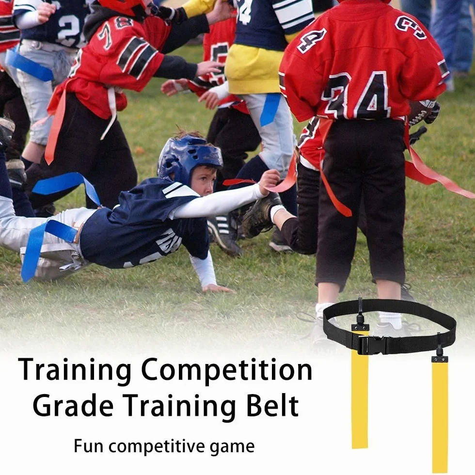 DONGKER Flag Football Belts, PVC Waist Belt 2 Flags Release Buckle per Allenamento