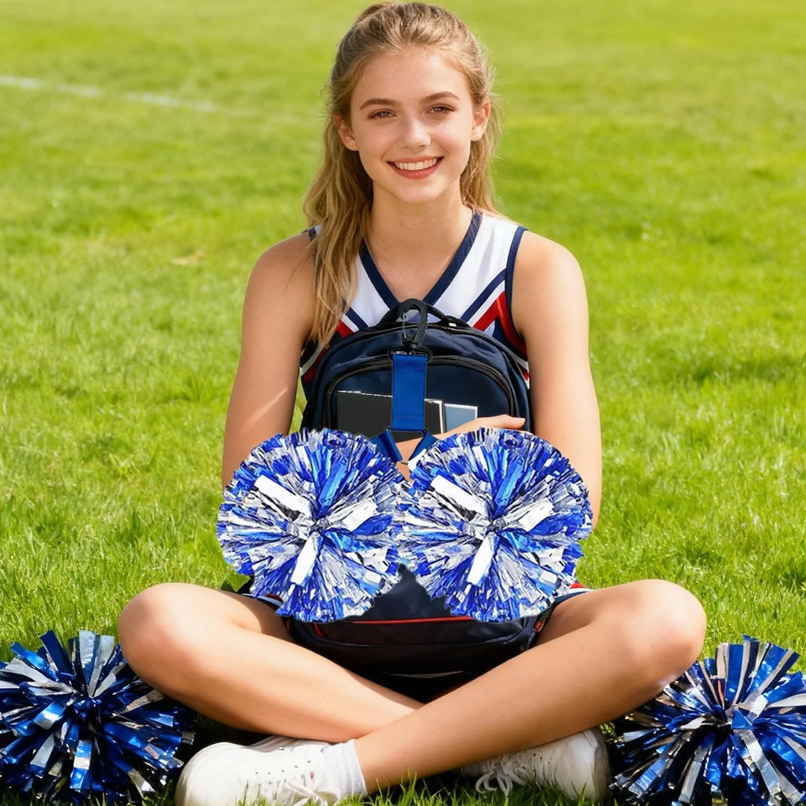 Generico Porta Pompon per Borsa da Danza 3 Pezzi Cinturino per Cheerleader Supporto per Pom da Zaino