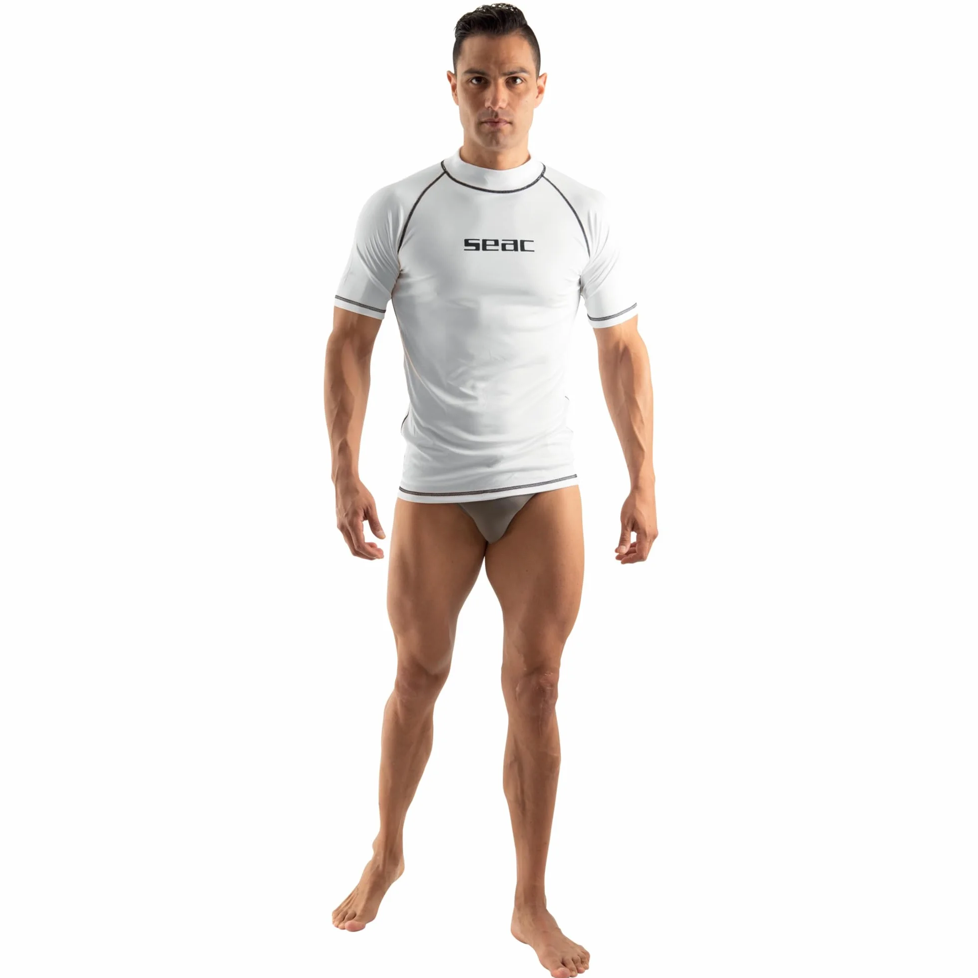 Seac T-Sun Short Man, Maglia Protettiva Rash Guard per Snorkeling e Nuoto Anti UV