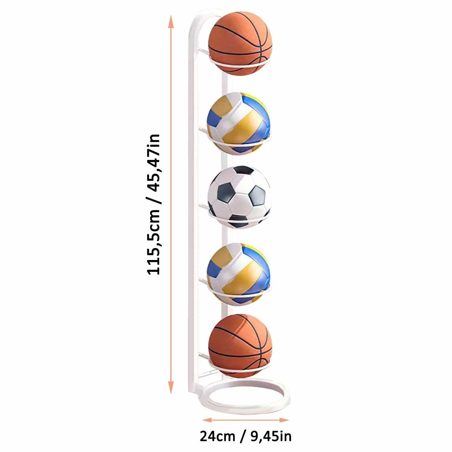 Supporto per Pallacanestro Verticale per Pallone Calcio Pallavolo