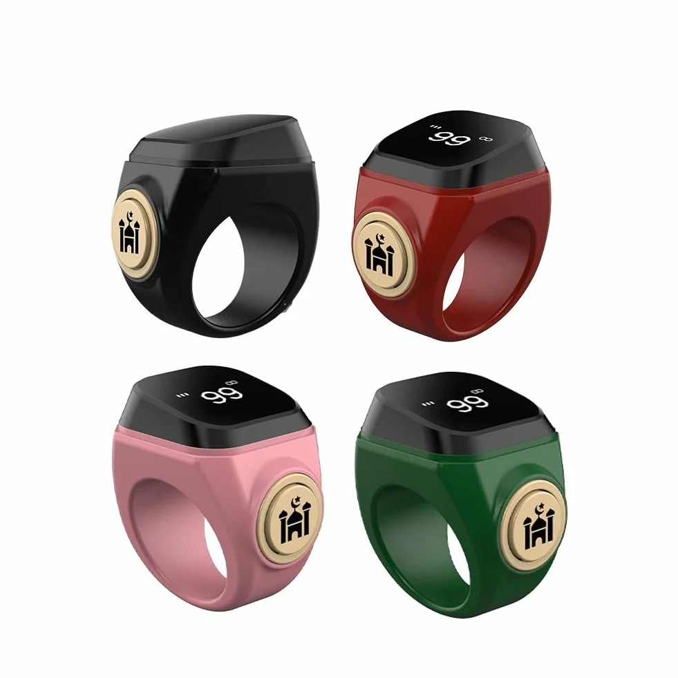 Smart Anello contatore Tasbih ricaricabile 18 mm 20 mm 22 mm impermeabile Zikr 99999 preghiera musulmano