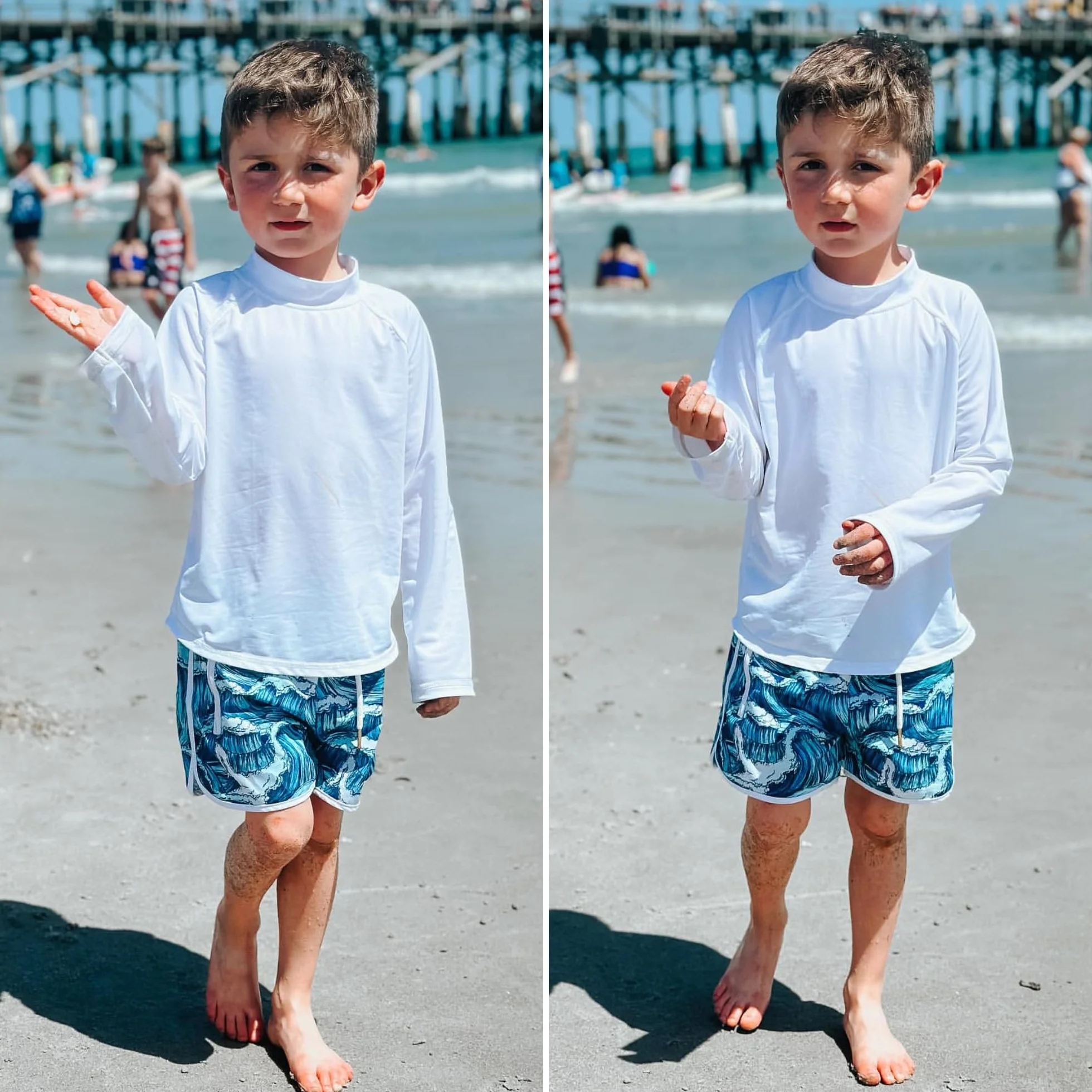 BIG ELEPHANT Costumi da Bagno (Pacco da 3) per Bambino Maglietta Nuoto Maniche UPF 50+ Lunghe per Ragazzi e Ragazze Rashguard