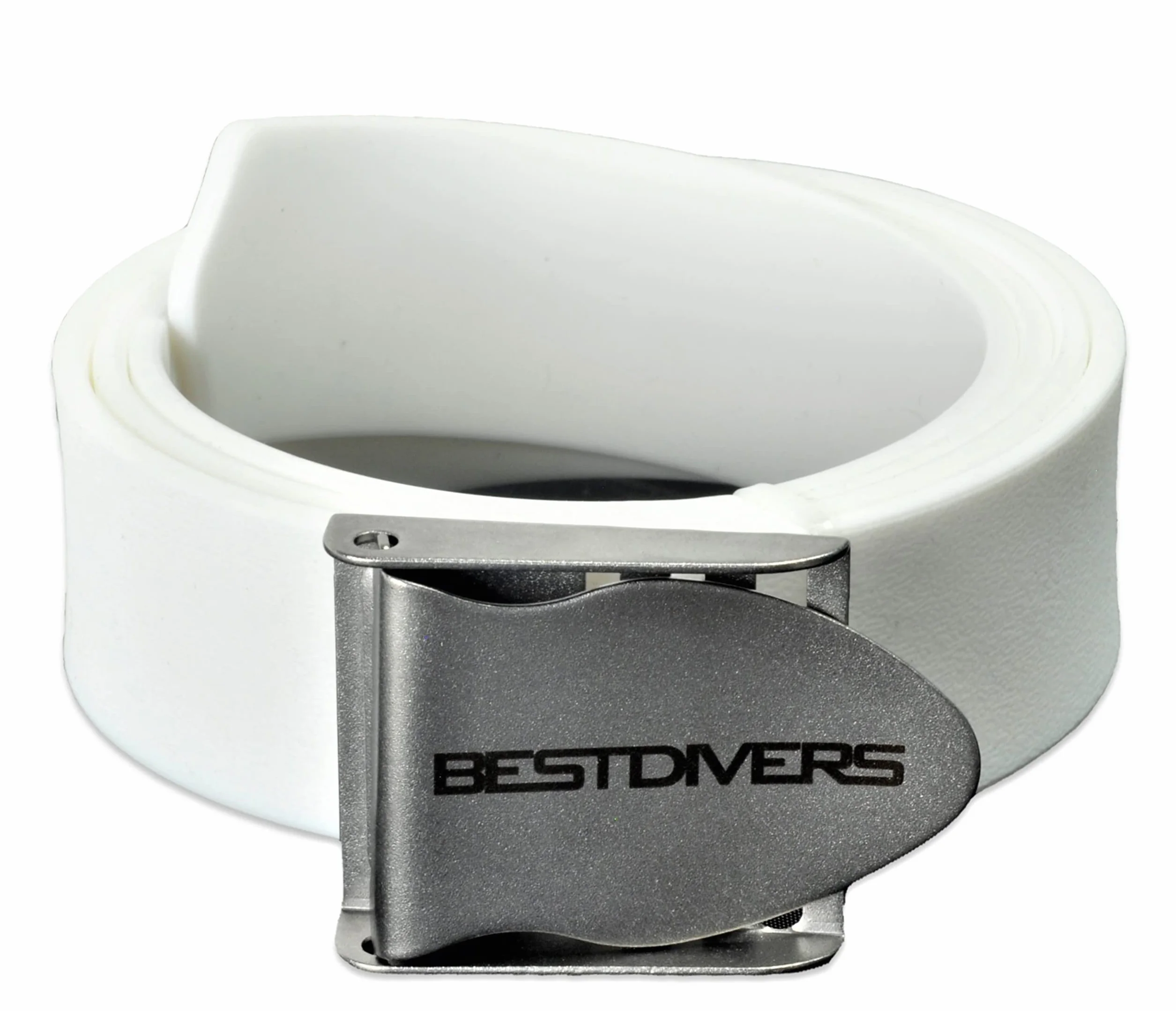Cintura Best Divers Gomma Bianca Fibbia Inox