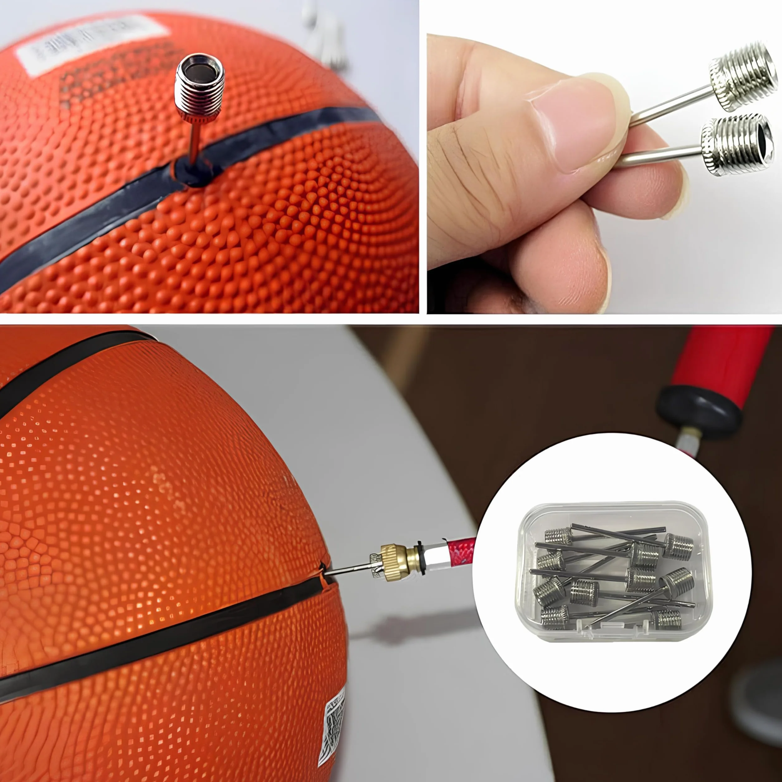 Aghi per Gonfiare Palloni Acciaio Inossidabile 10pcs per Basket, Pallavolo, Calcio