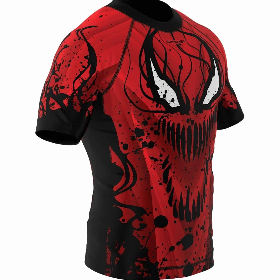 SMMASH Camicia Funzionale Uomo Rashguard Camicia Sportiva A Maniche Corte MMA Thaibox Muay Thai Kickboxing Traspirante Resistente All'Abrasione