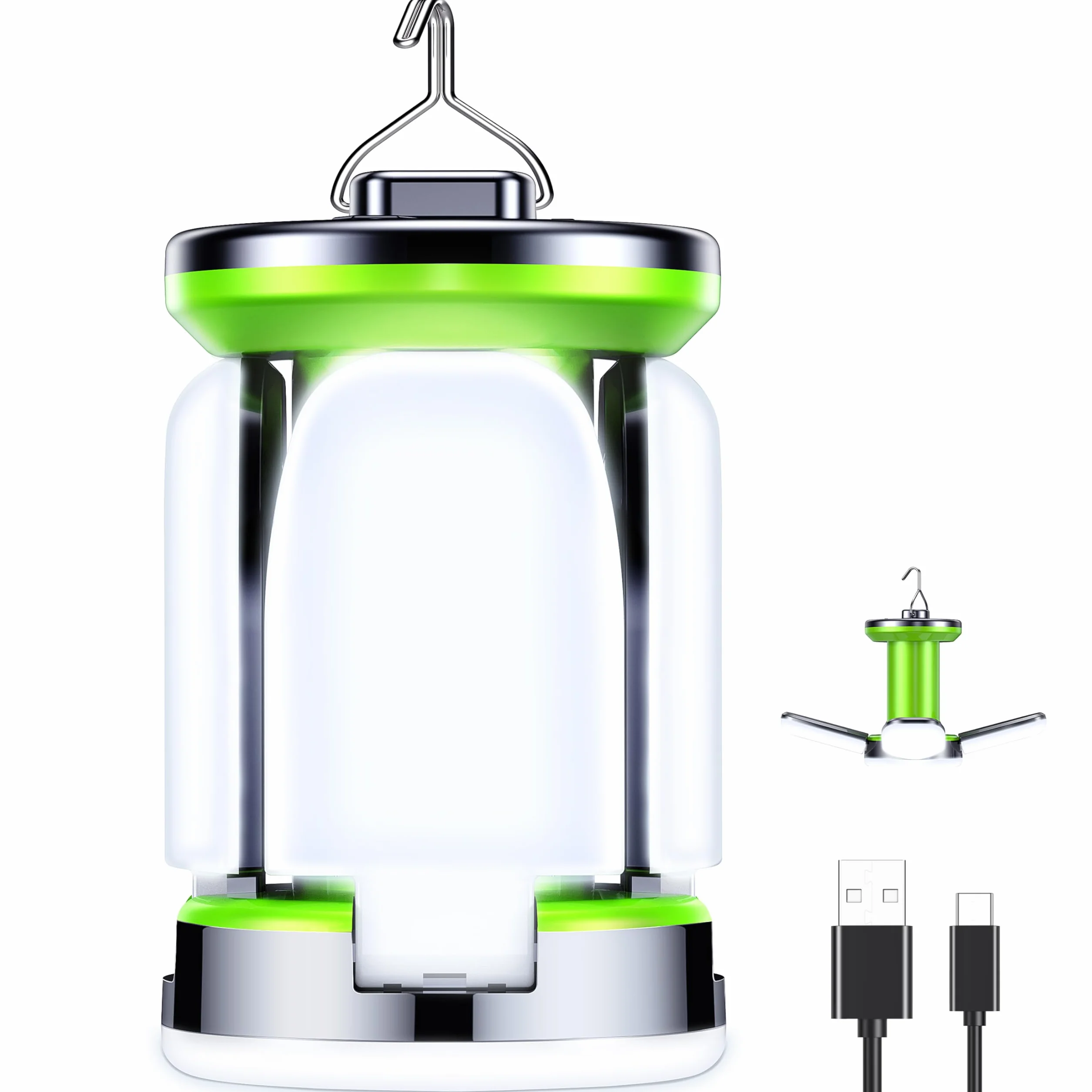 Blukar Lampada Campeggio Ricaricabile 60 LED Super Luminoso Luce Campeggio Portatile 7 Modalità Lunga Durata