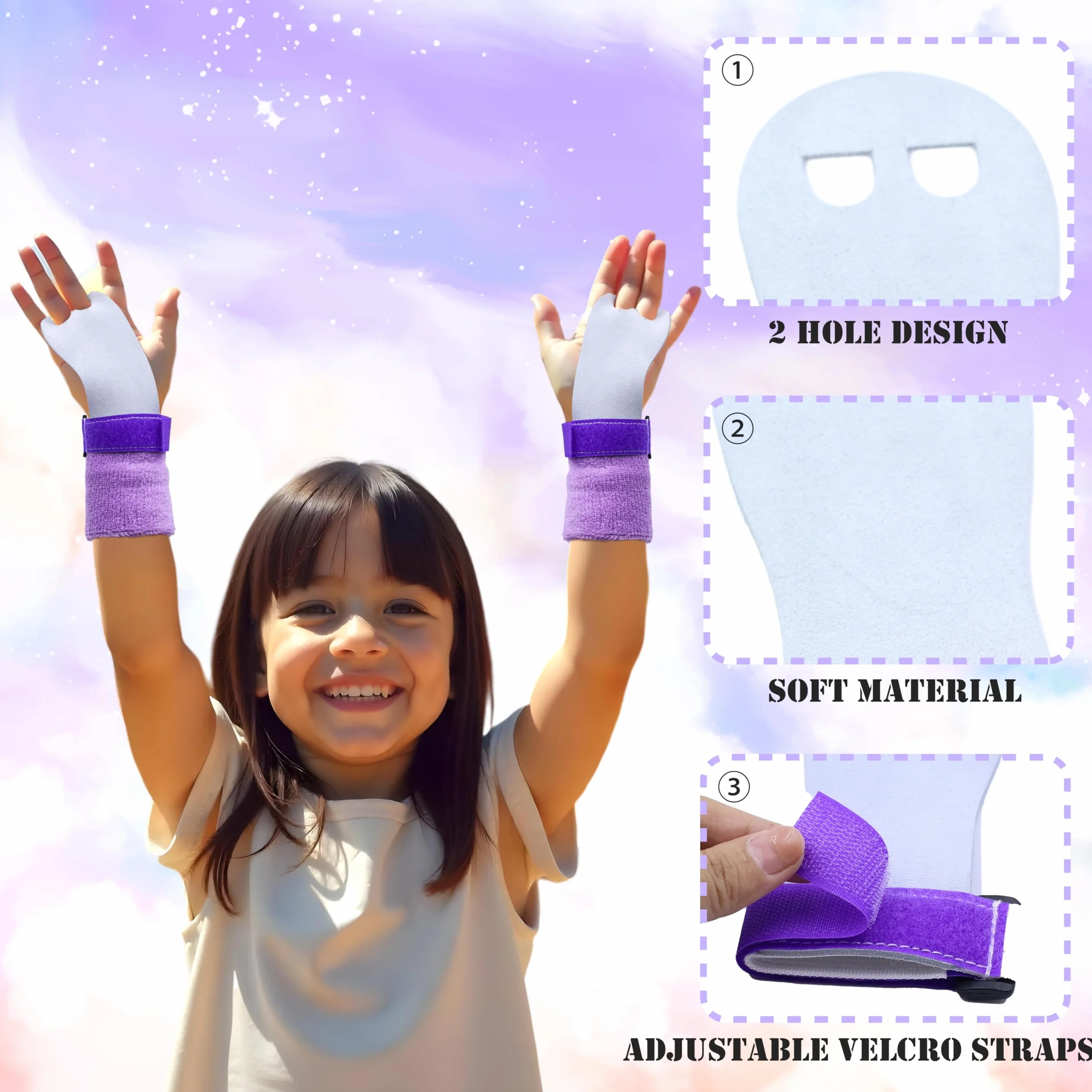 Set di braccialetti per ginnastica per ragazze bambini guanti protezione palmi polsi accessori allenamento