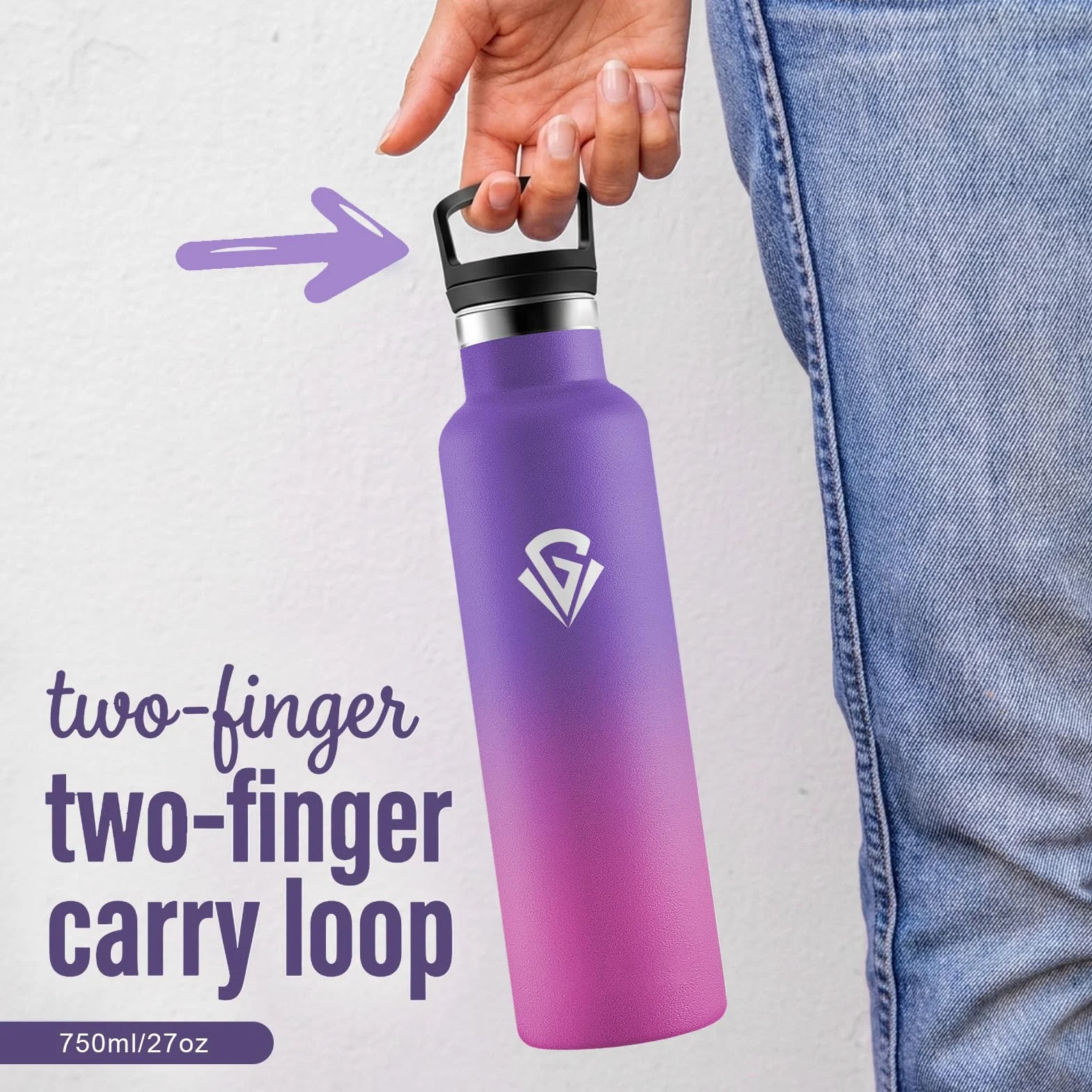 Borraccia Acciaio Inox 750 ml Doppio Strato Isolante Senza BPA per Bevande Gassate