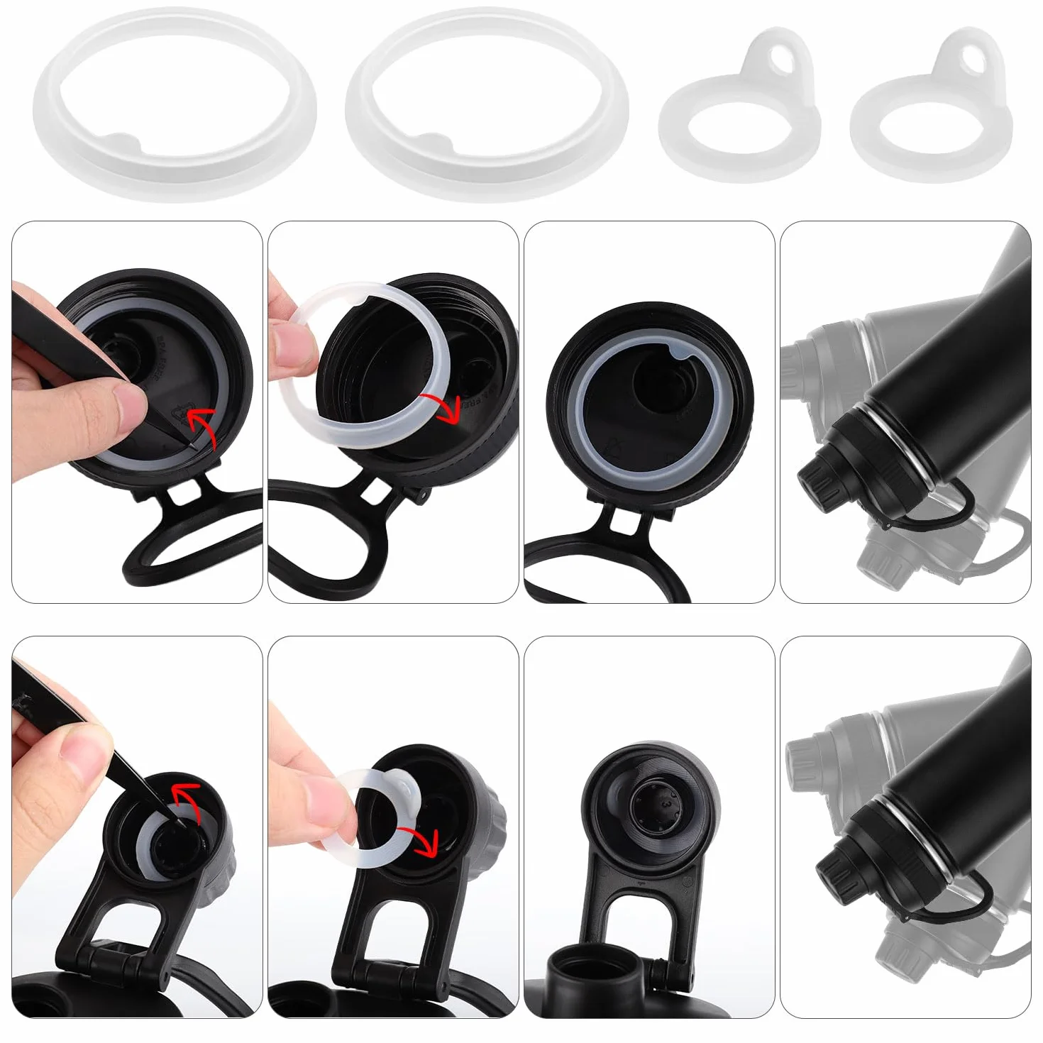 PEUTIER 4pz Guarnizione Borraccia Silicone O-Ring Ricambio Compatibile TAKEYA Actives